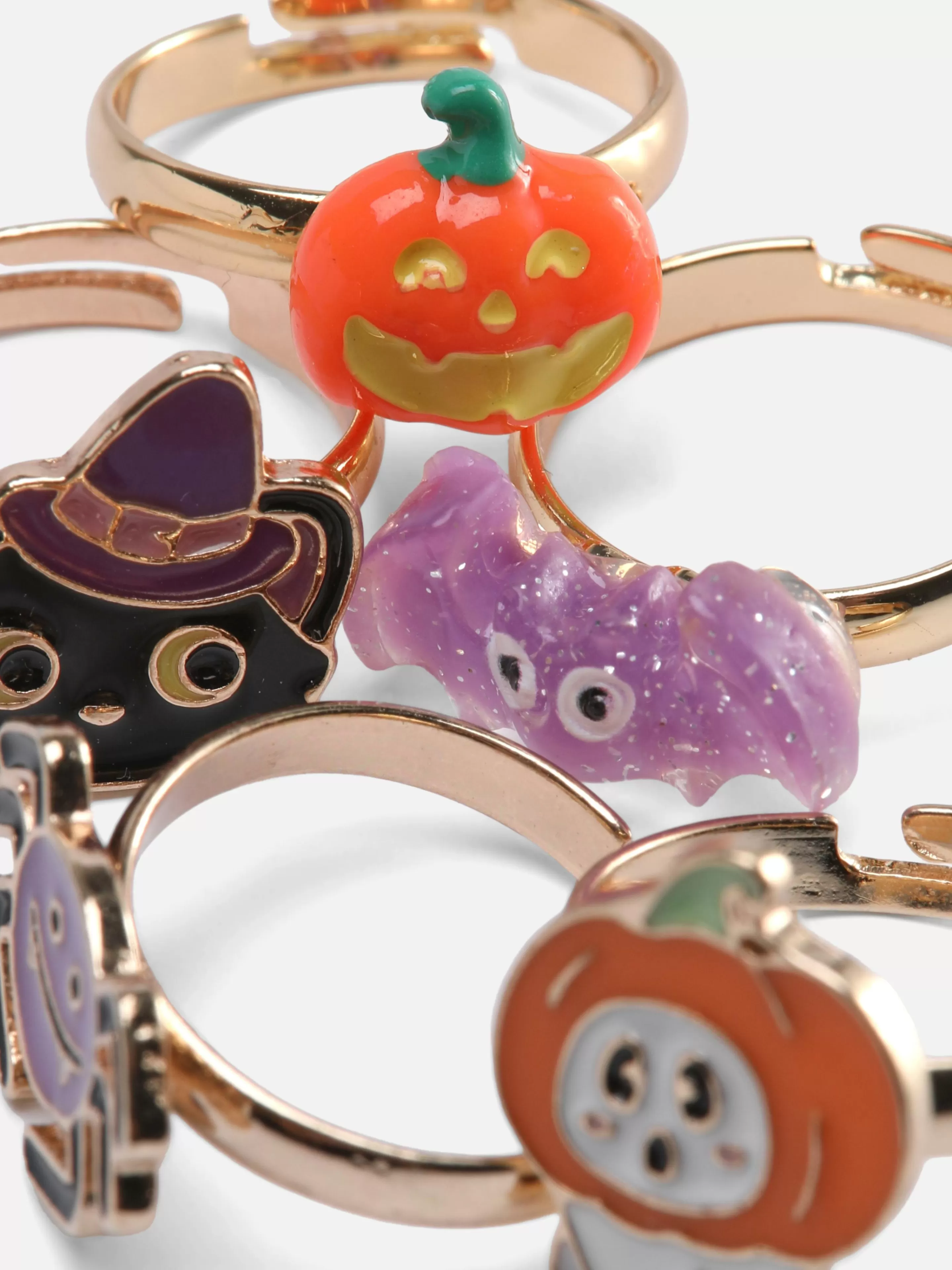 Primark Halloween-Kostüme Für Kinder | Halloween-Accessoires | Leuchtende Halloween-Ringe, 5er-Pack Multi