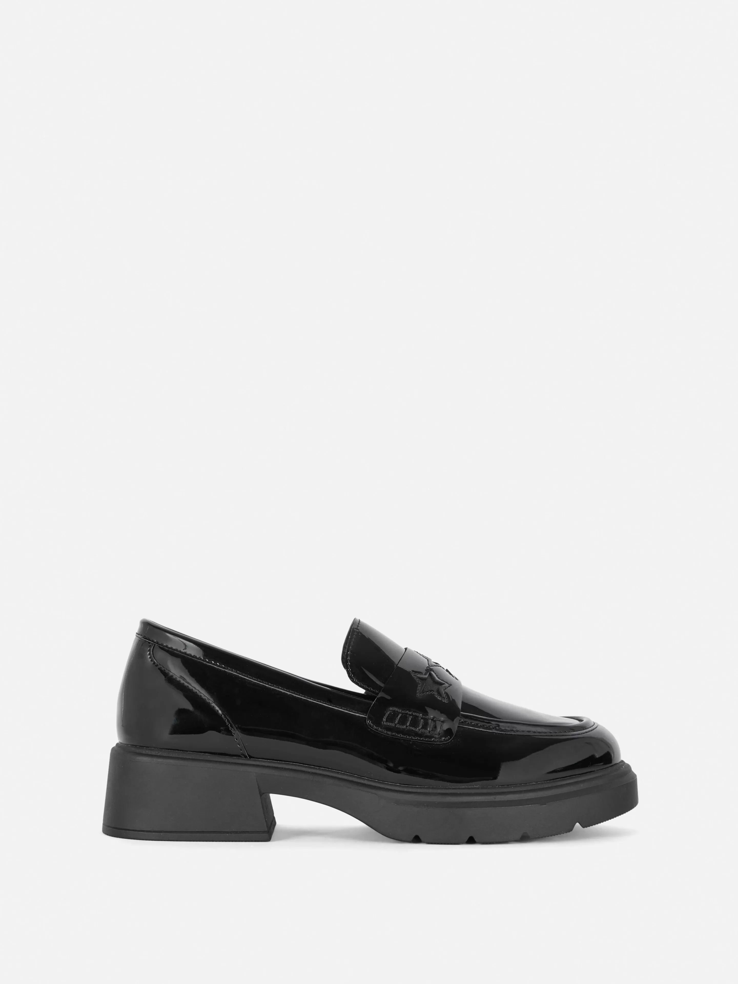 Primark Flache Schuhe | Loafer Mit Dicker Sohle Schwarz