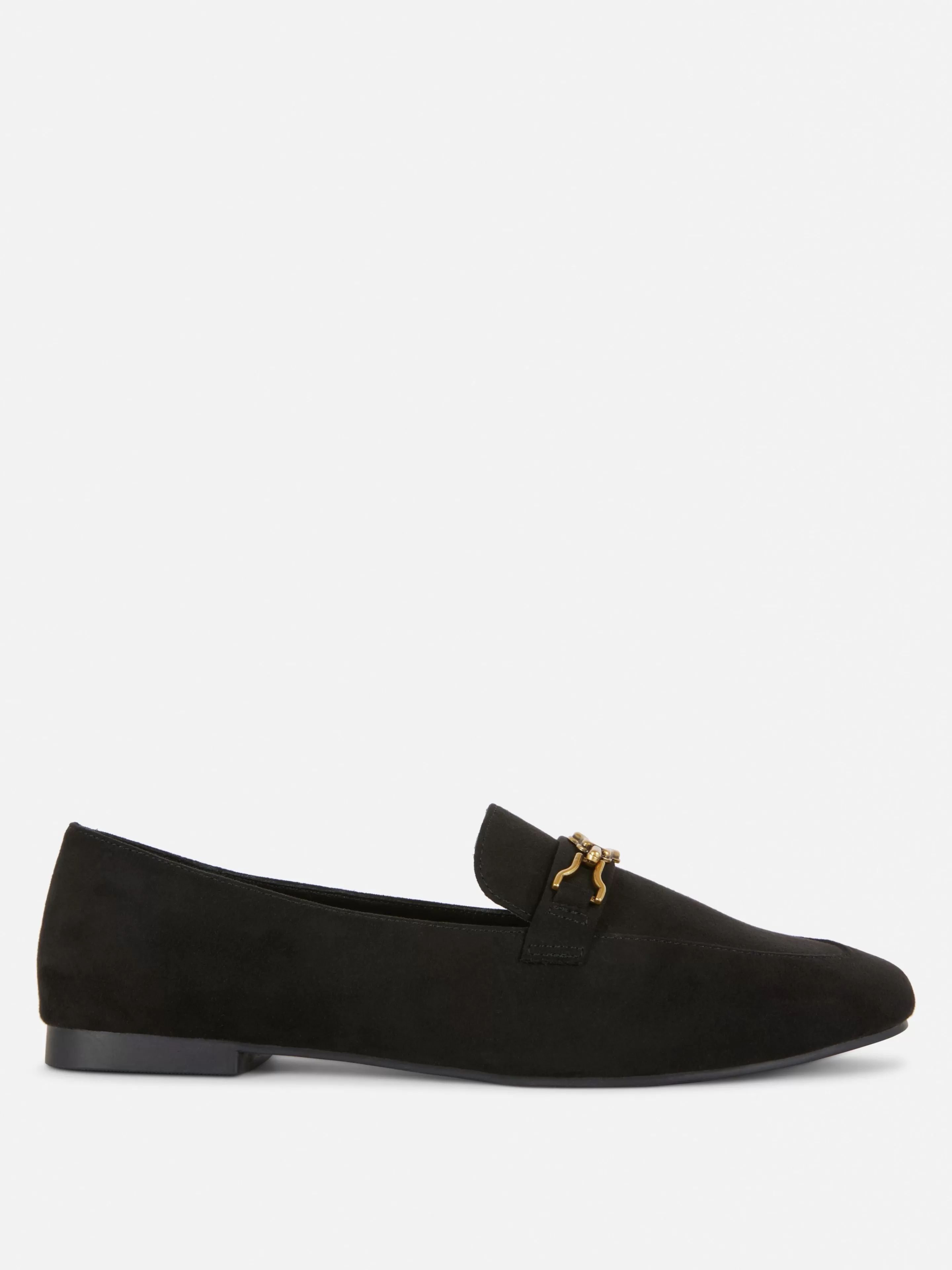 Primark Flache Schuhe | Loafer Mit Kettendetail In Weiter Passform Schwarz