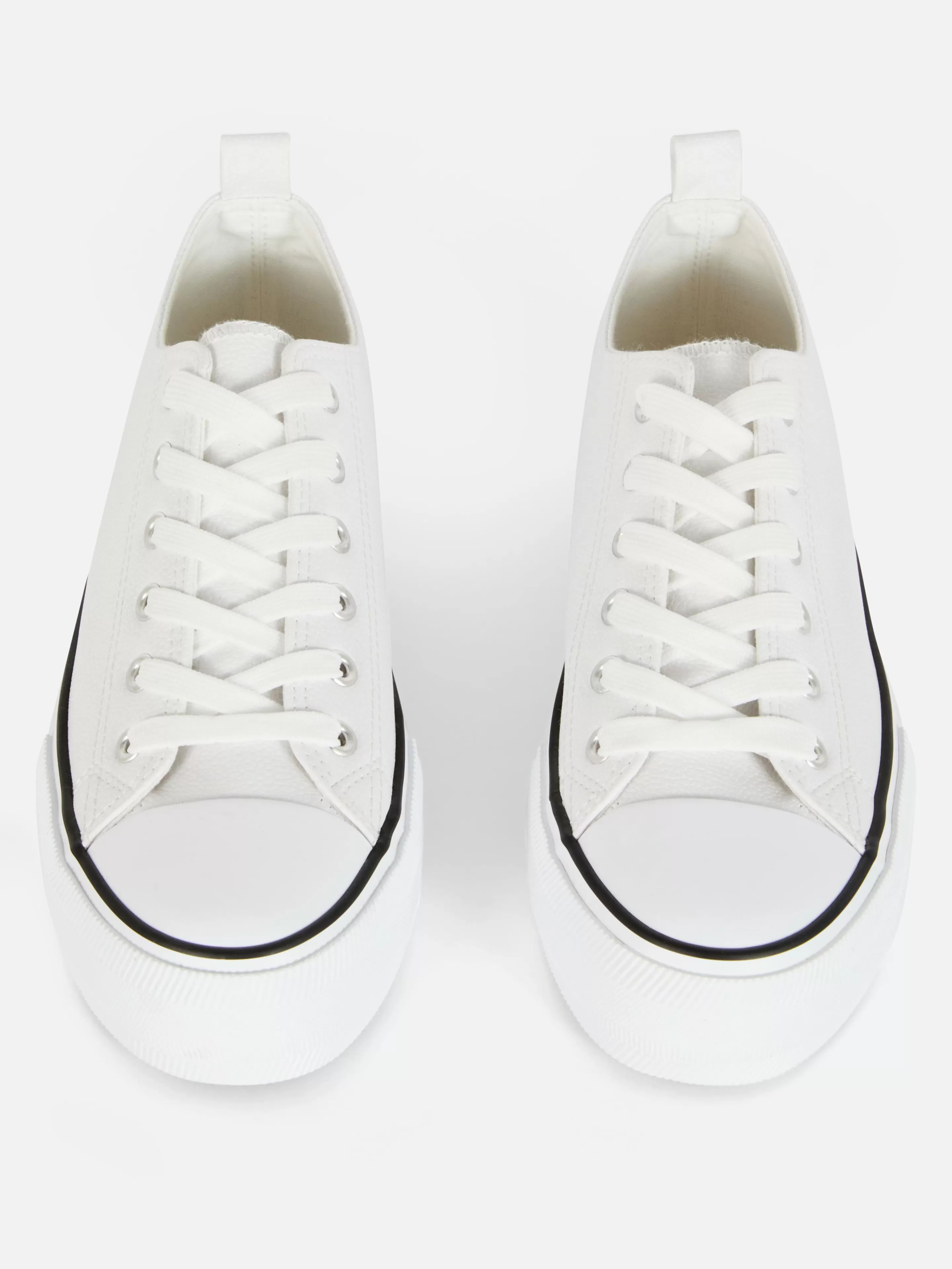 Primark Sneakers | Low-Top Sneakers Aus Kunstleder Mit Plateausohle Weiß