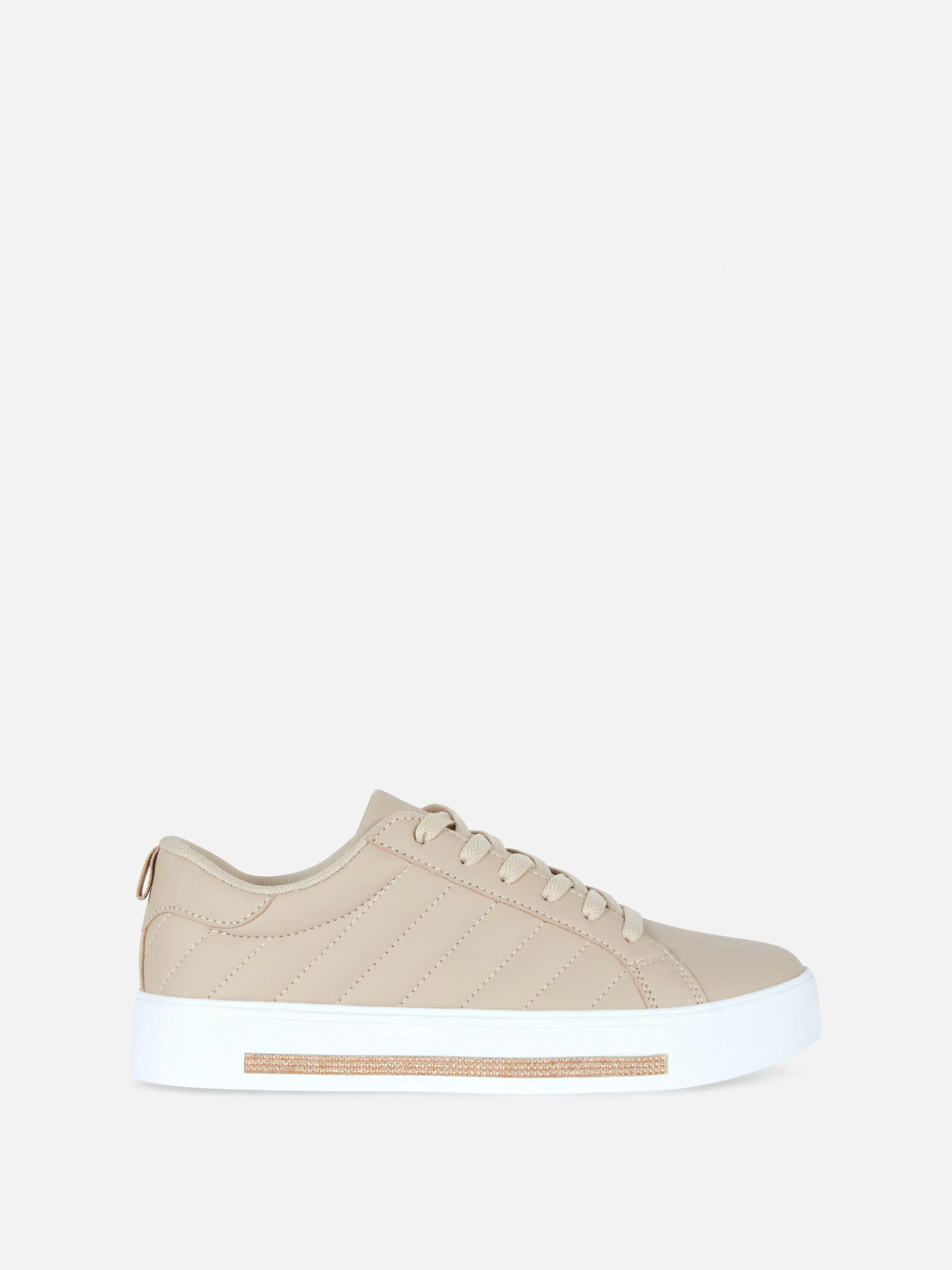 Primark Sneakers | Low-Top-Sneaker Mit Strasssteinen-Detail Beige