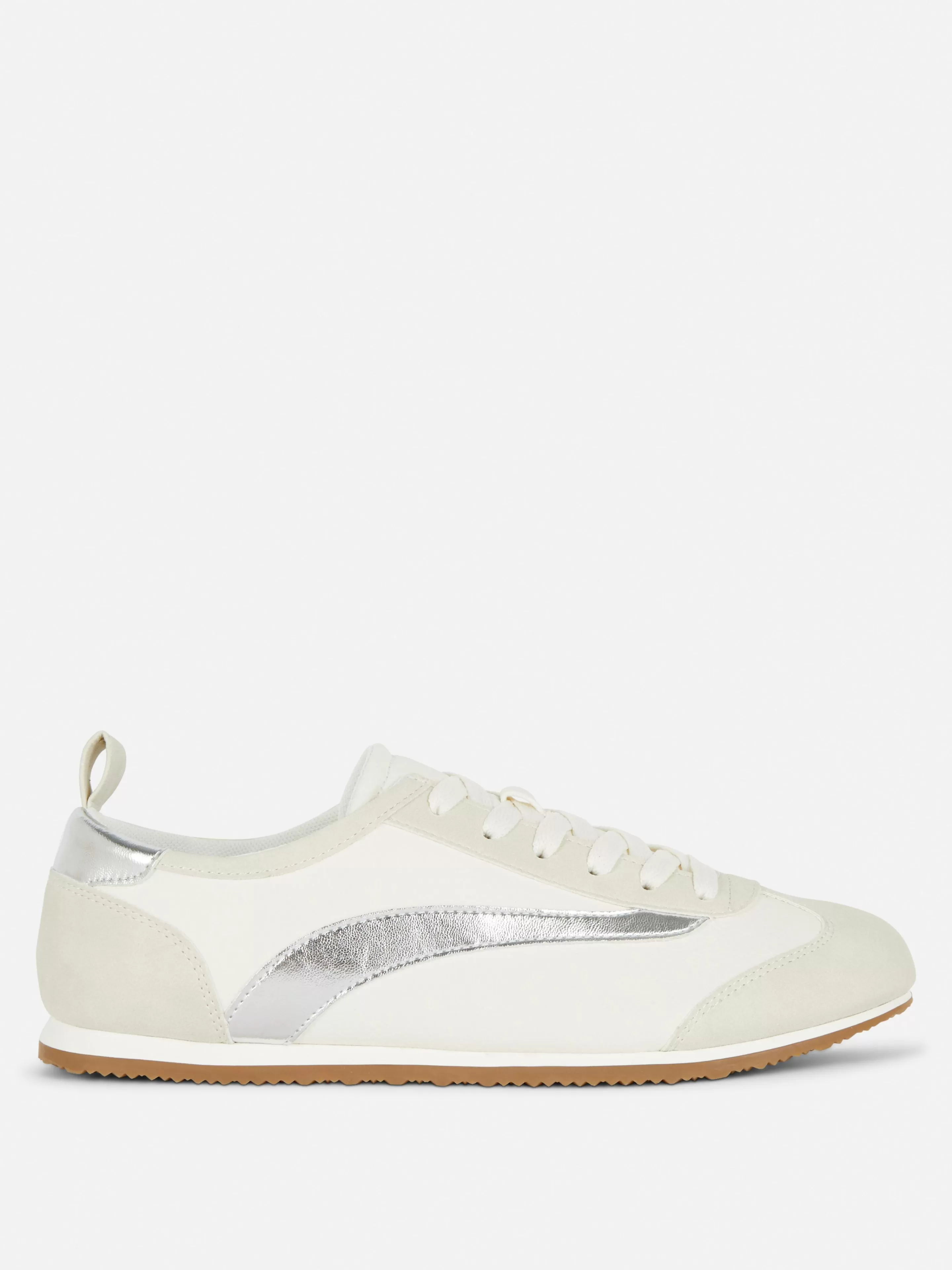 Primark Sneakers | Low-Top-Sneaker Zum Schnüren Mit Plimsoll Silber