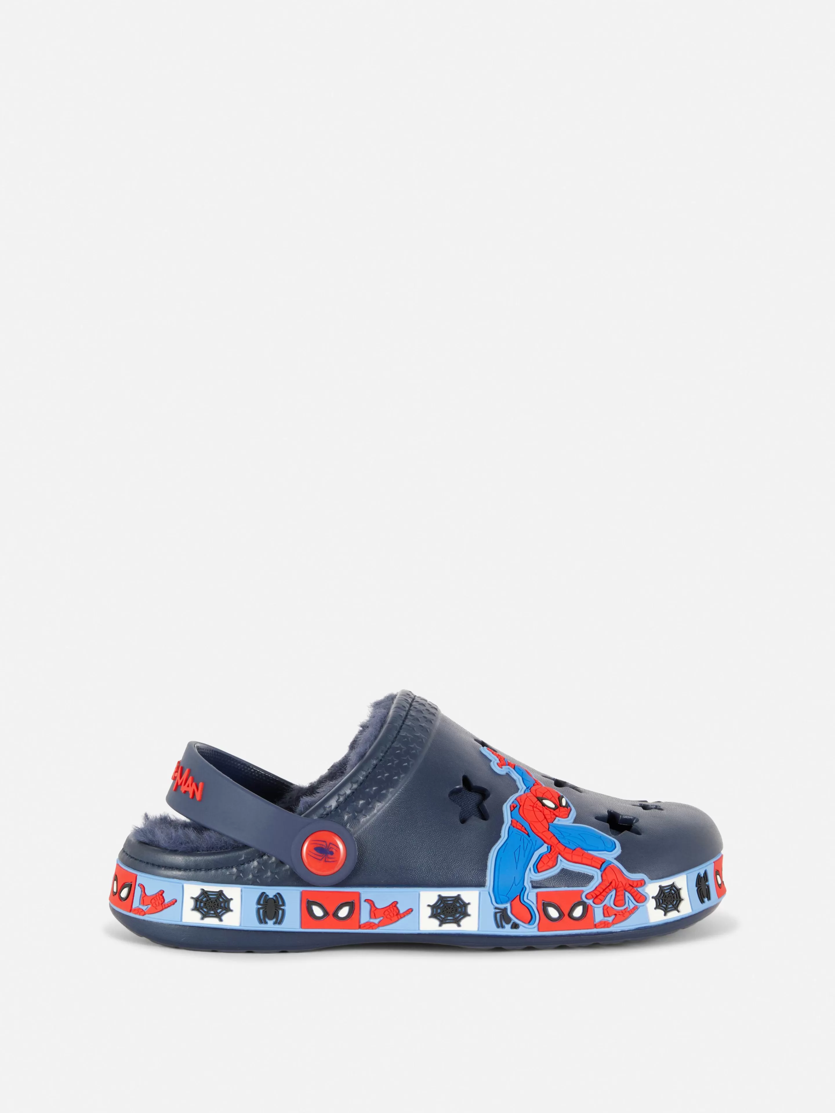 Primark Sandalen Und Flipflops | „Marvel Spider-Man“ Clogs Mit Kunstfell Marineblau