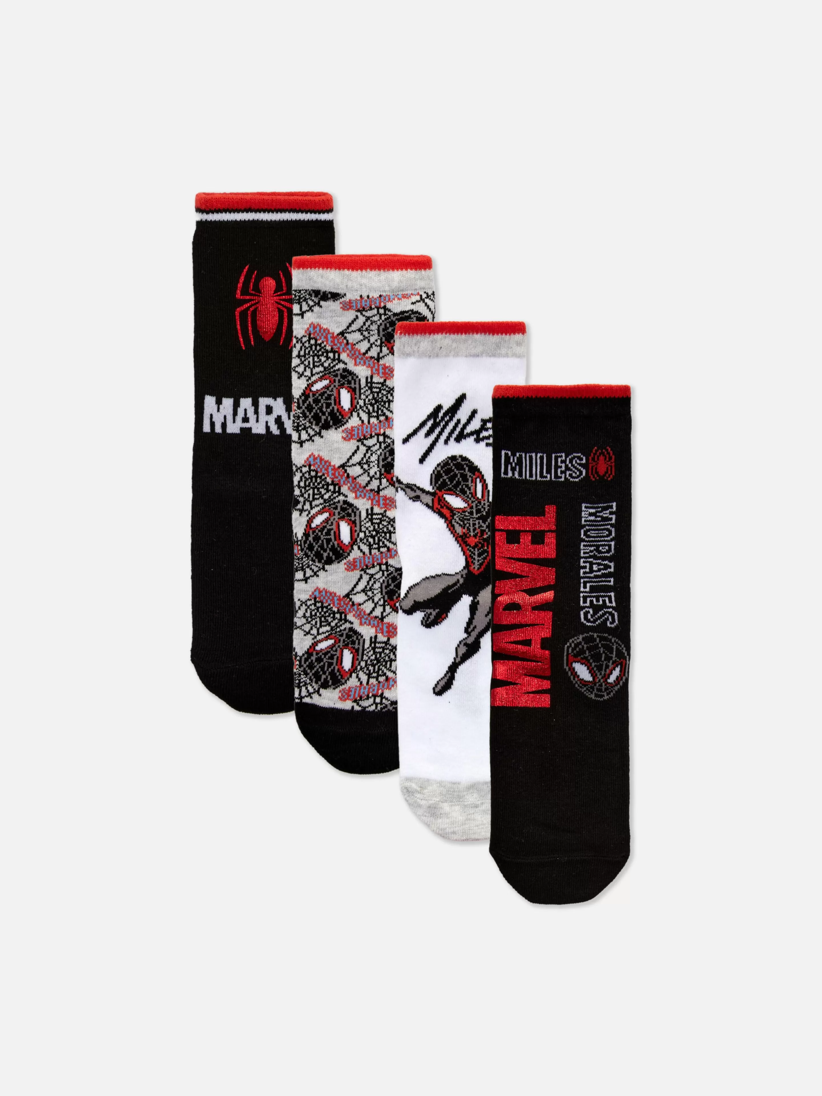 Primark Socken | „Marvel Spider-Man Miles Morales“ Söckchen, 4er-Pack Multi