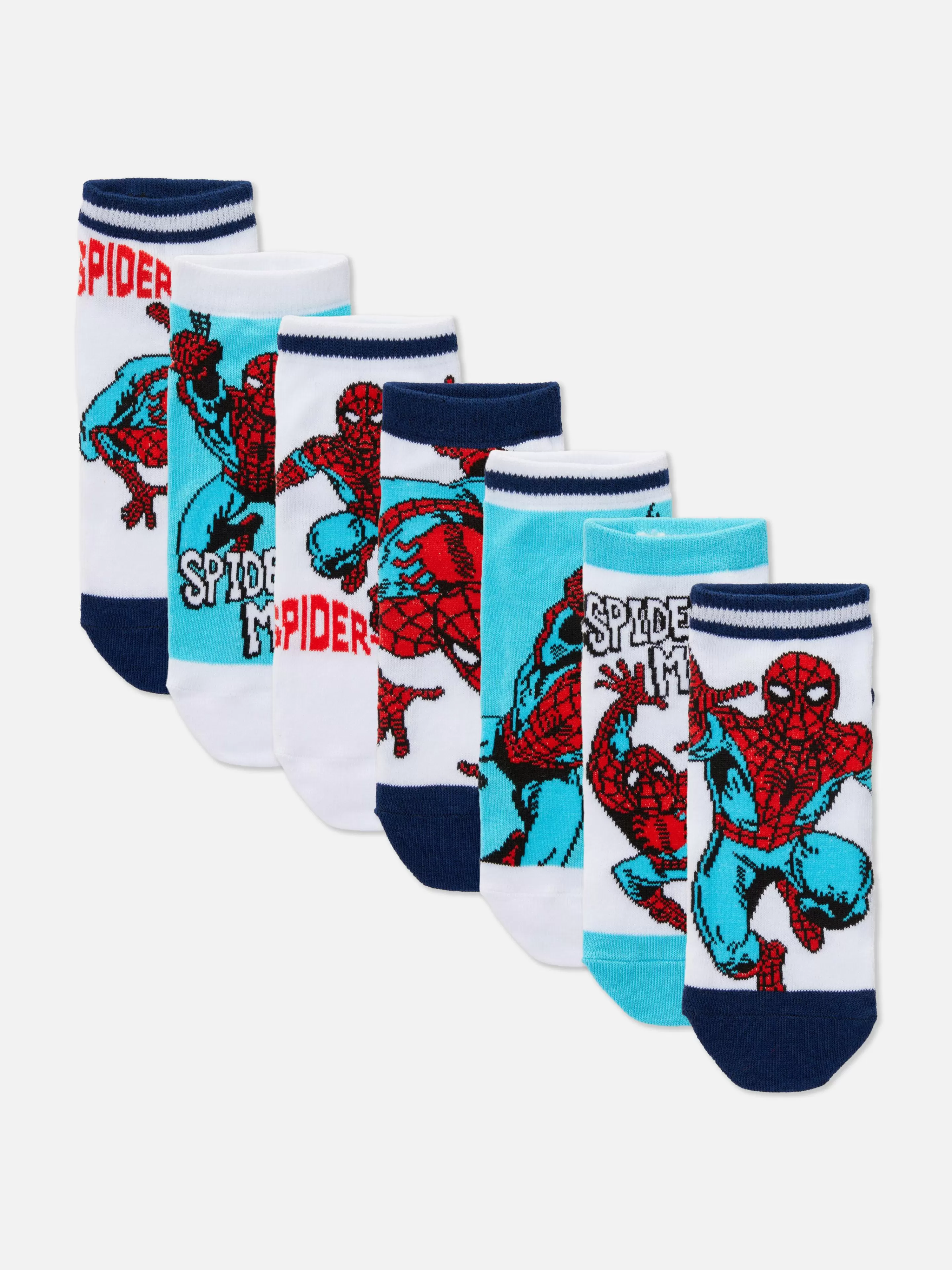 Primark Unterwäsche | „Marvel Spider-Man“ Socken, 7er-Pack Weiß