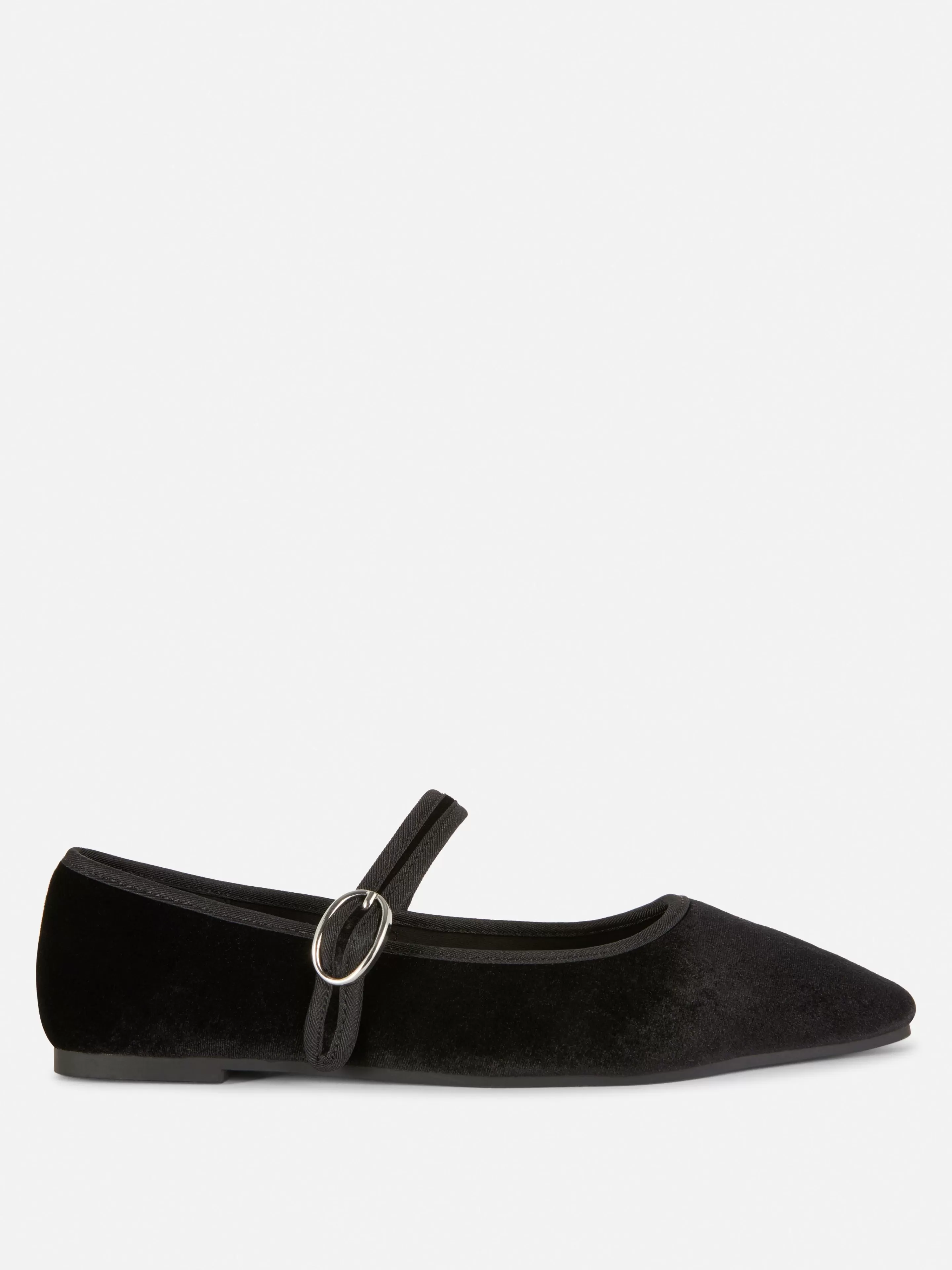 Primark Flache Schuhe | Mary Jane Ballerinas Aus Samt Schwarz