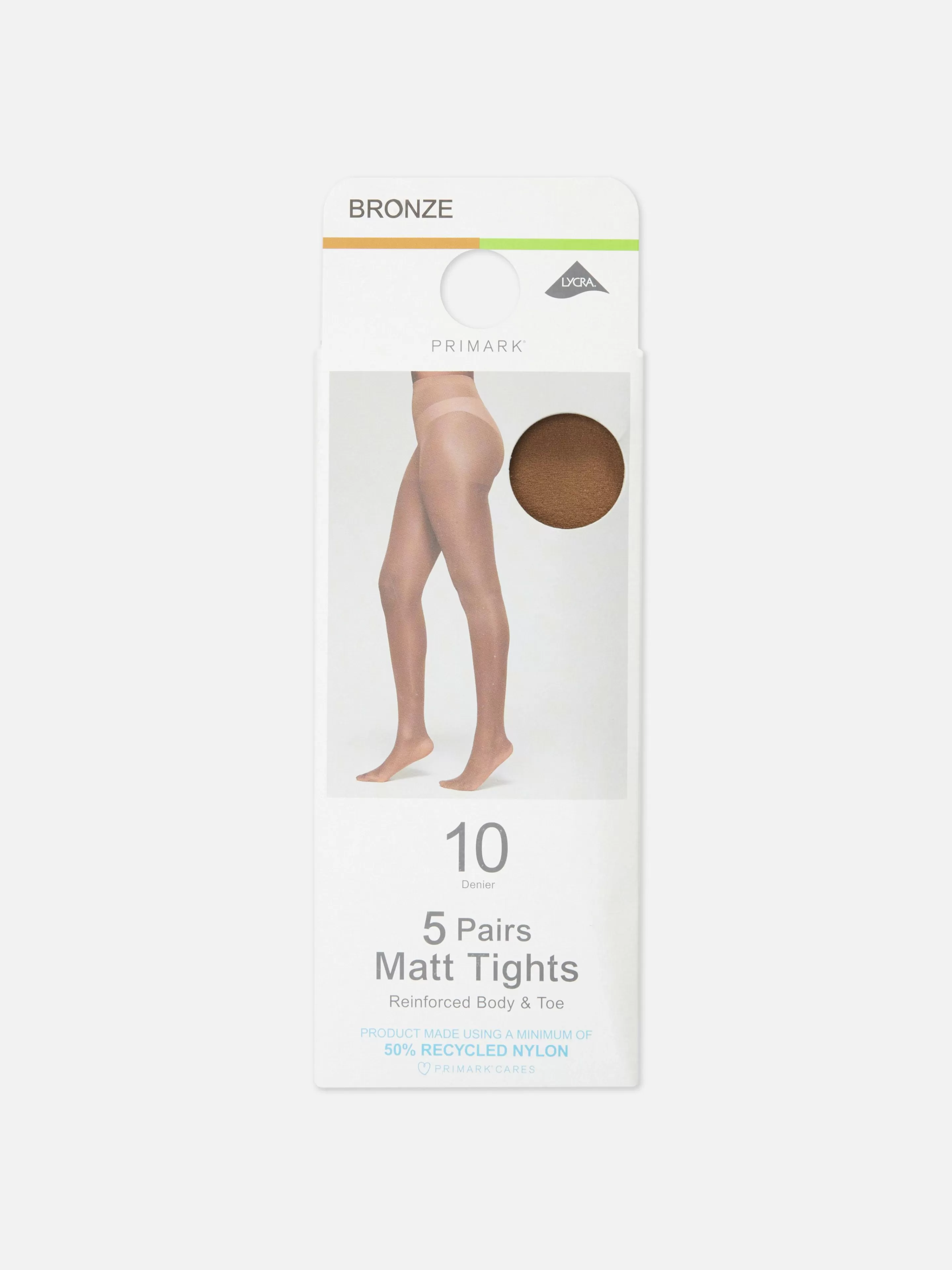 Primark Strumpfhosen | Matte Strumpfhose, 10 Den, 5er-Pack Bronzefarben