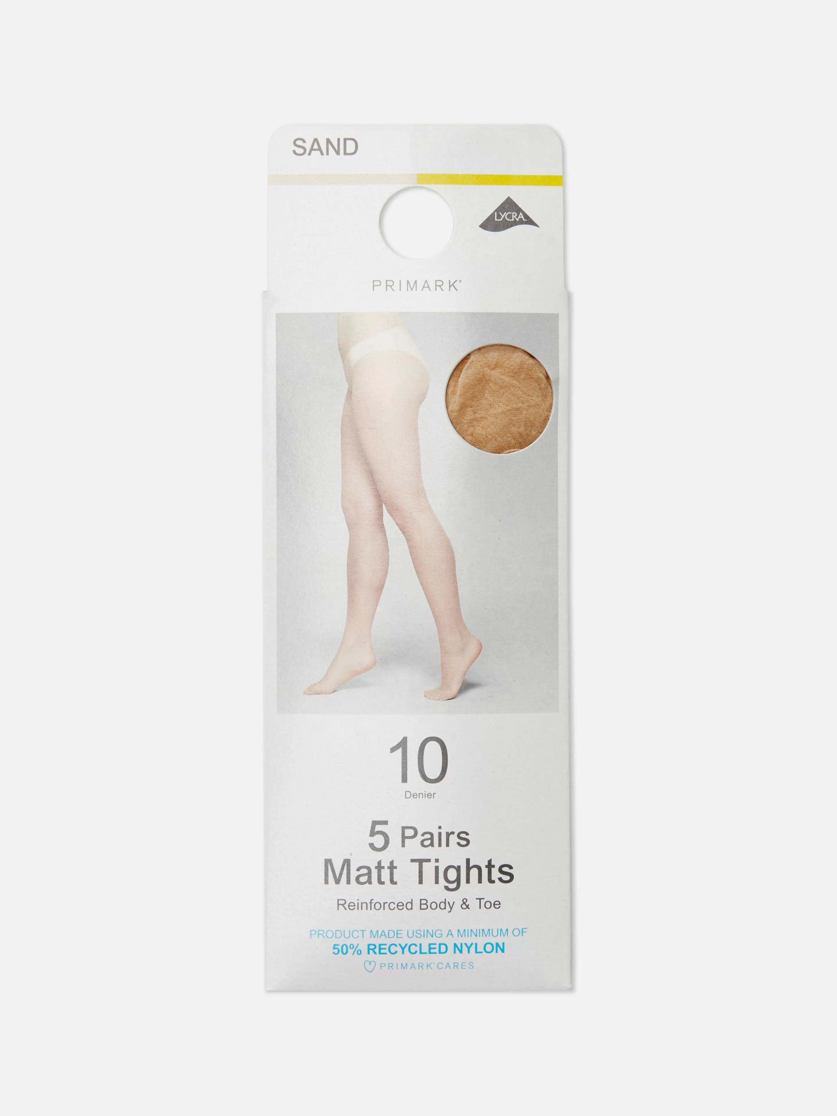 Primark Strumpfhosen | Matte Strumpfhose, 10 Den, 5er-Pack Sandfarben