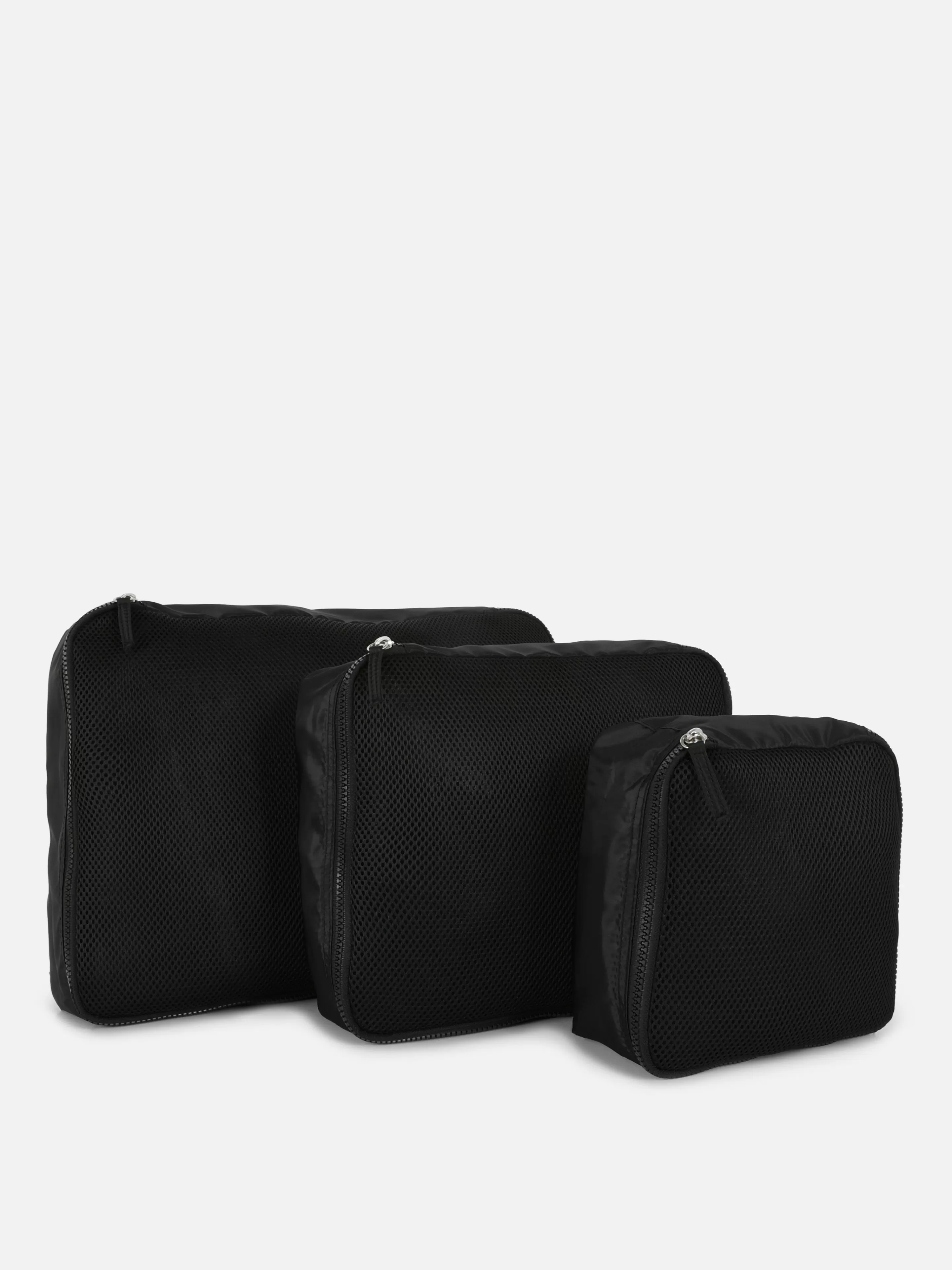 Primark Reiseaccessoires | Mesh-Verpackungswürfel, 3er-Pack Schwarz