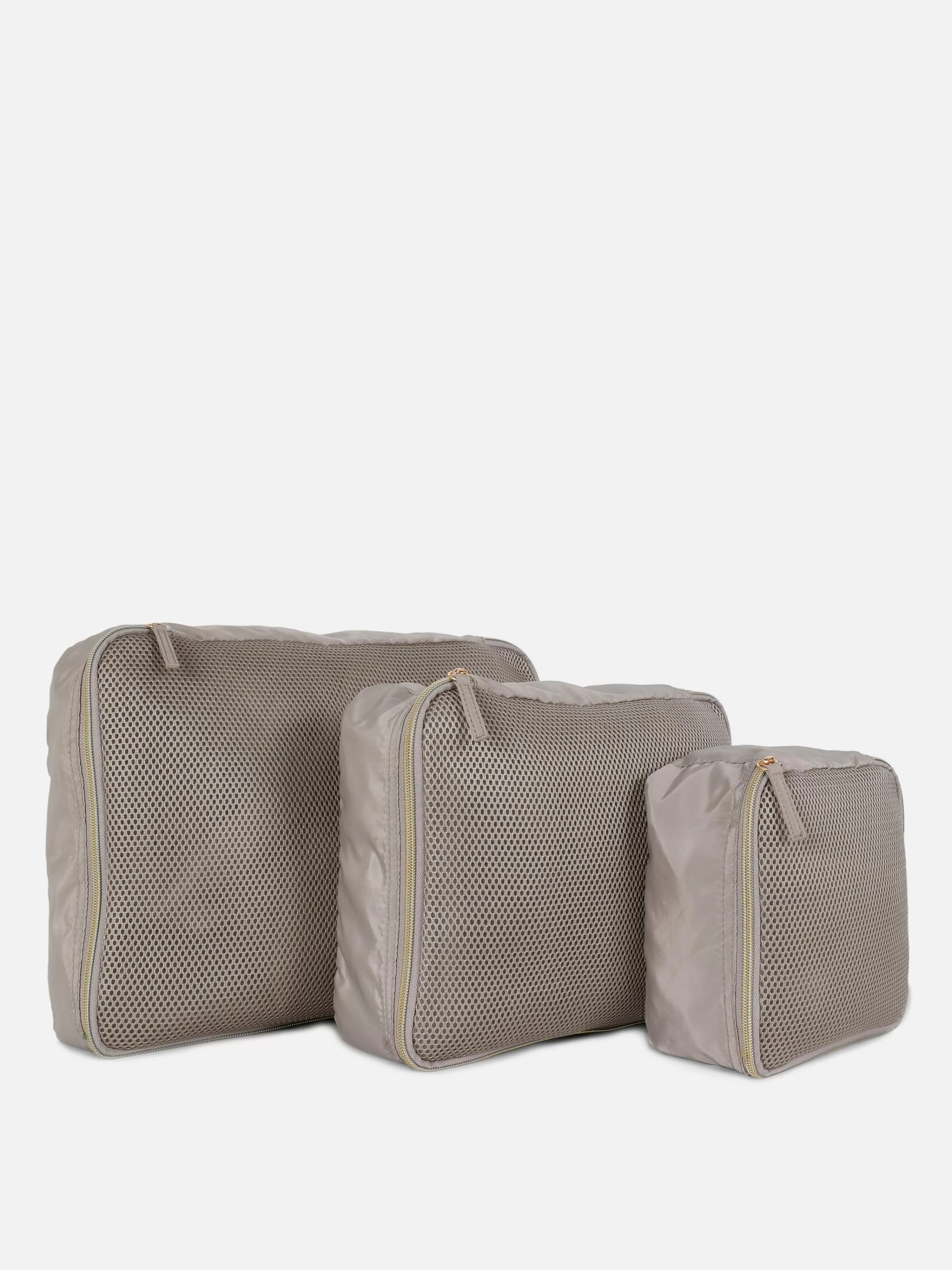 Primark Reiseaccessoires | Mesh-Verpackungswürfel, 3er-Pack Beige