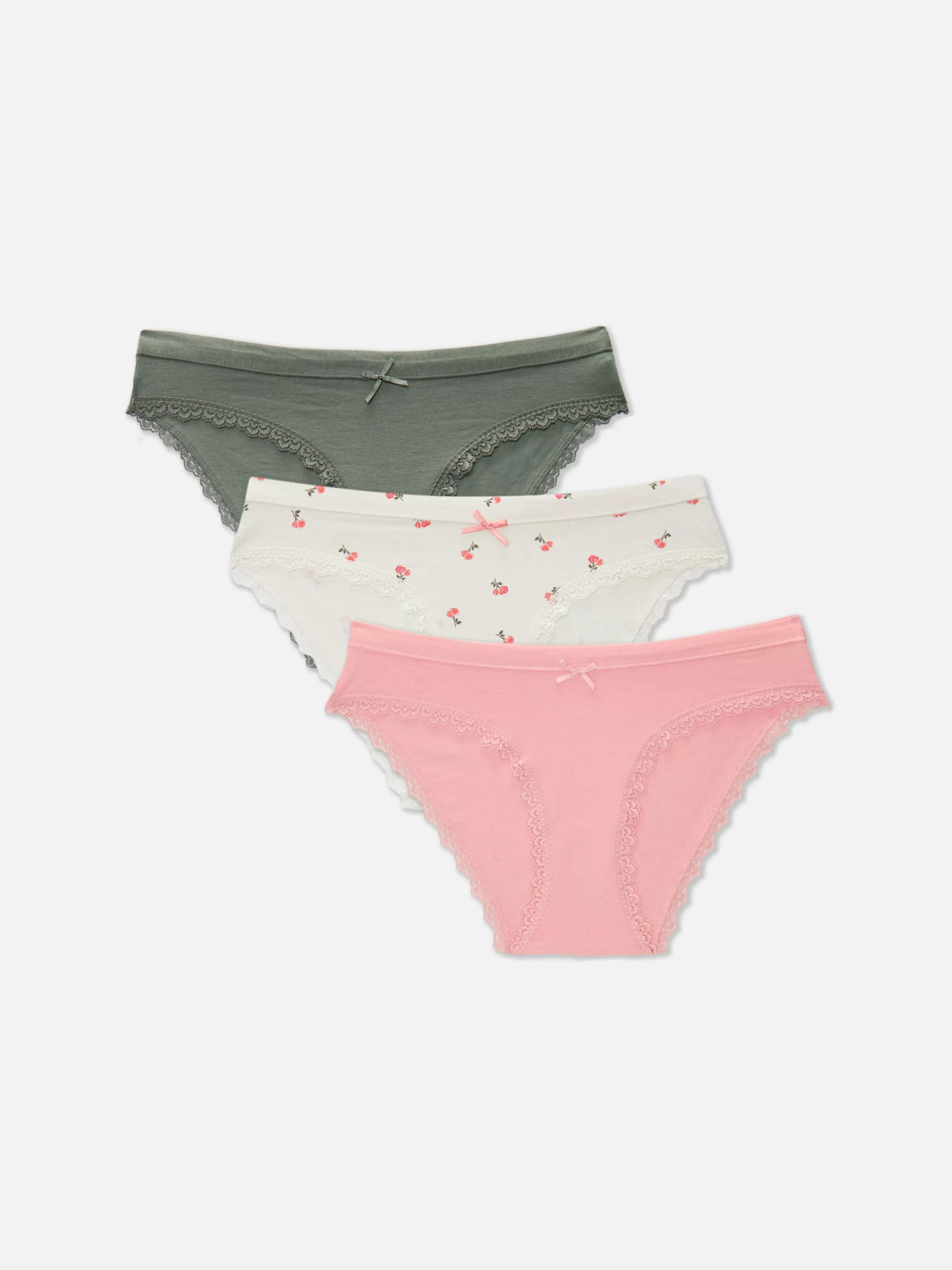 Primark Slips | Minislips Mit Spitzenbesatz, 3er-Pack Korallenrot