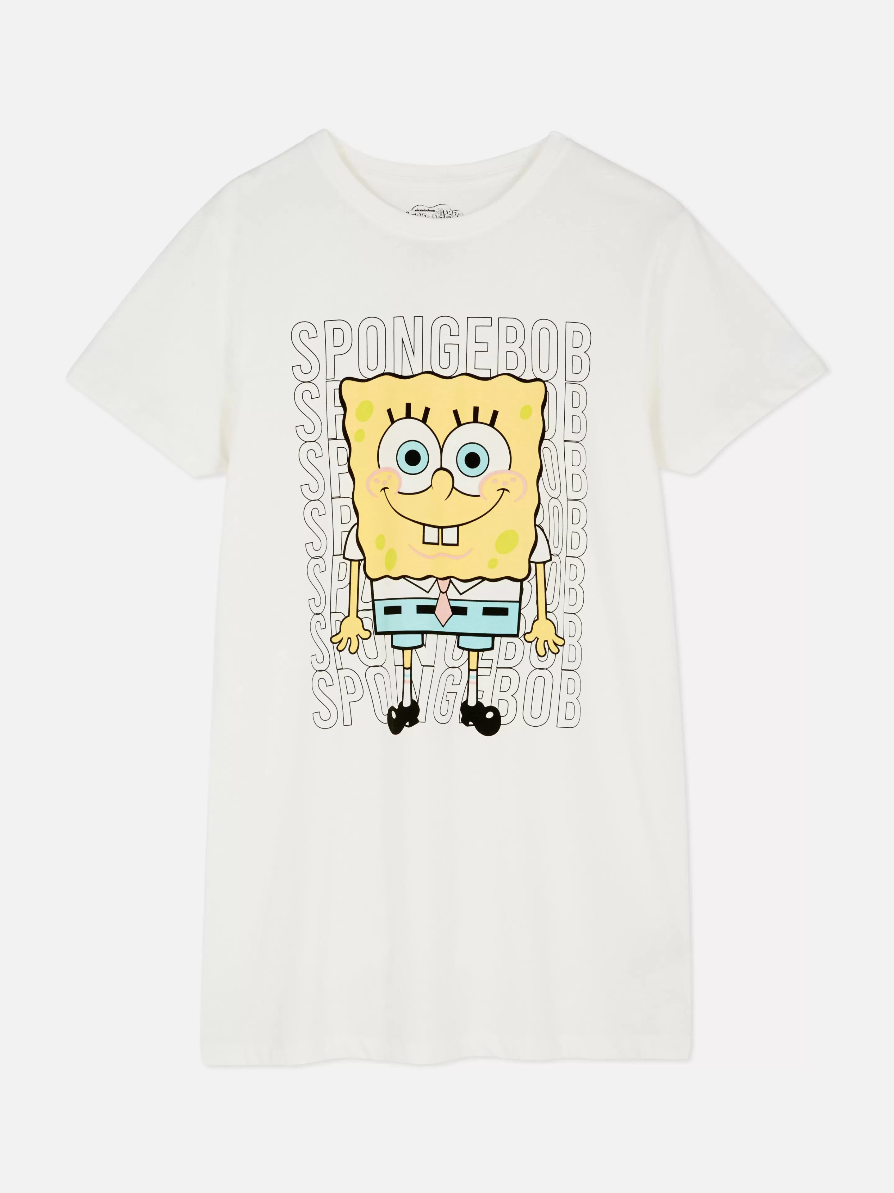 Primark Schlafshirts Und Nachthemden | Nachthemd Mit „SpongeBob“ Grafik Elfenbeinfarben