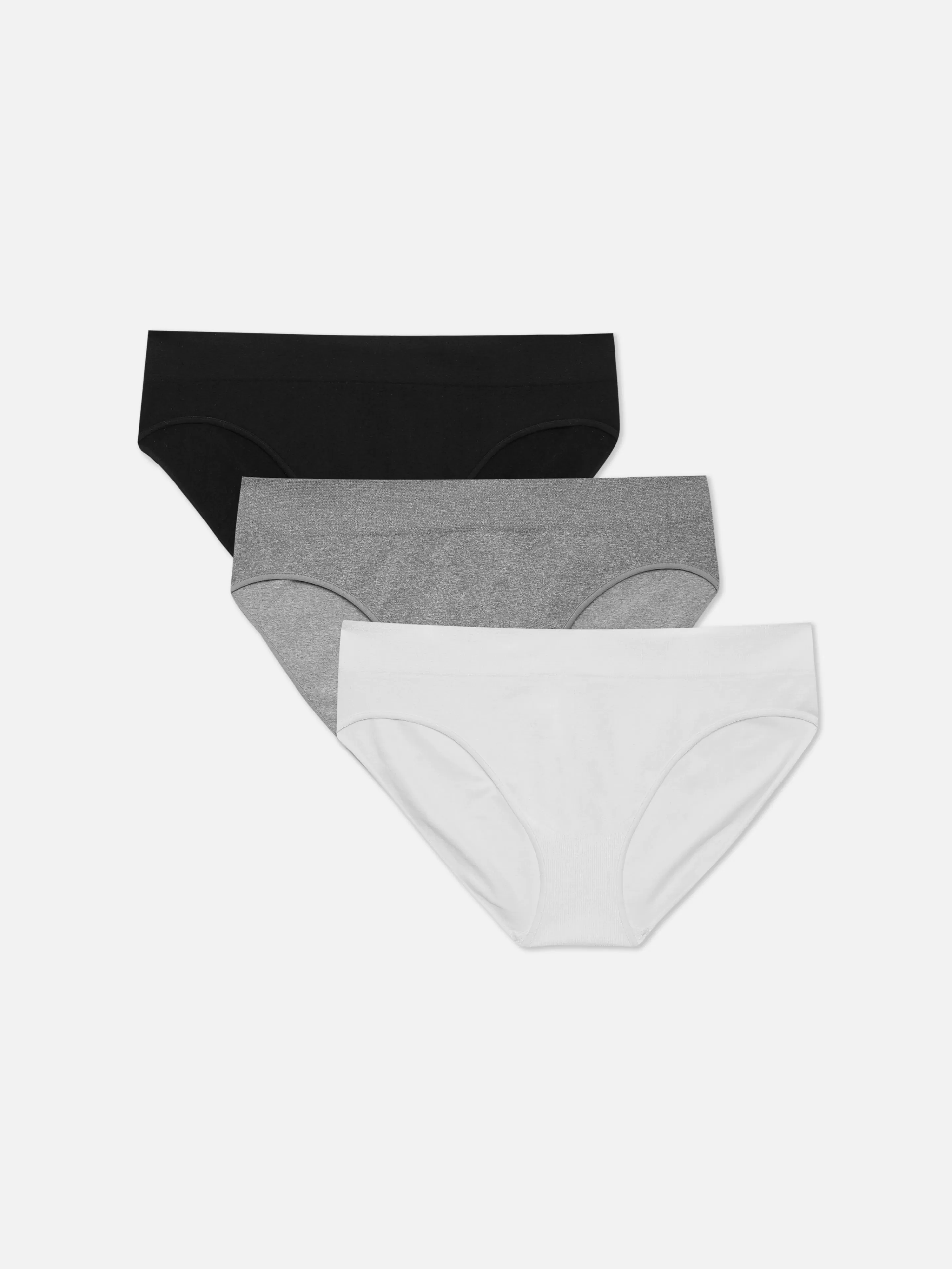 Primark Slips | Nahtlose Basic-Minislips, 3er-Pack Schwarz/Weiß