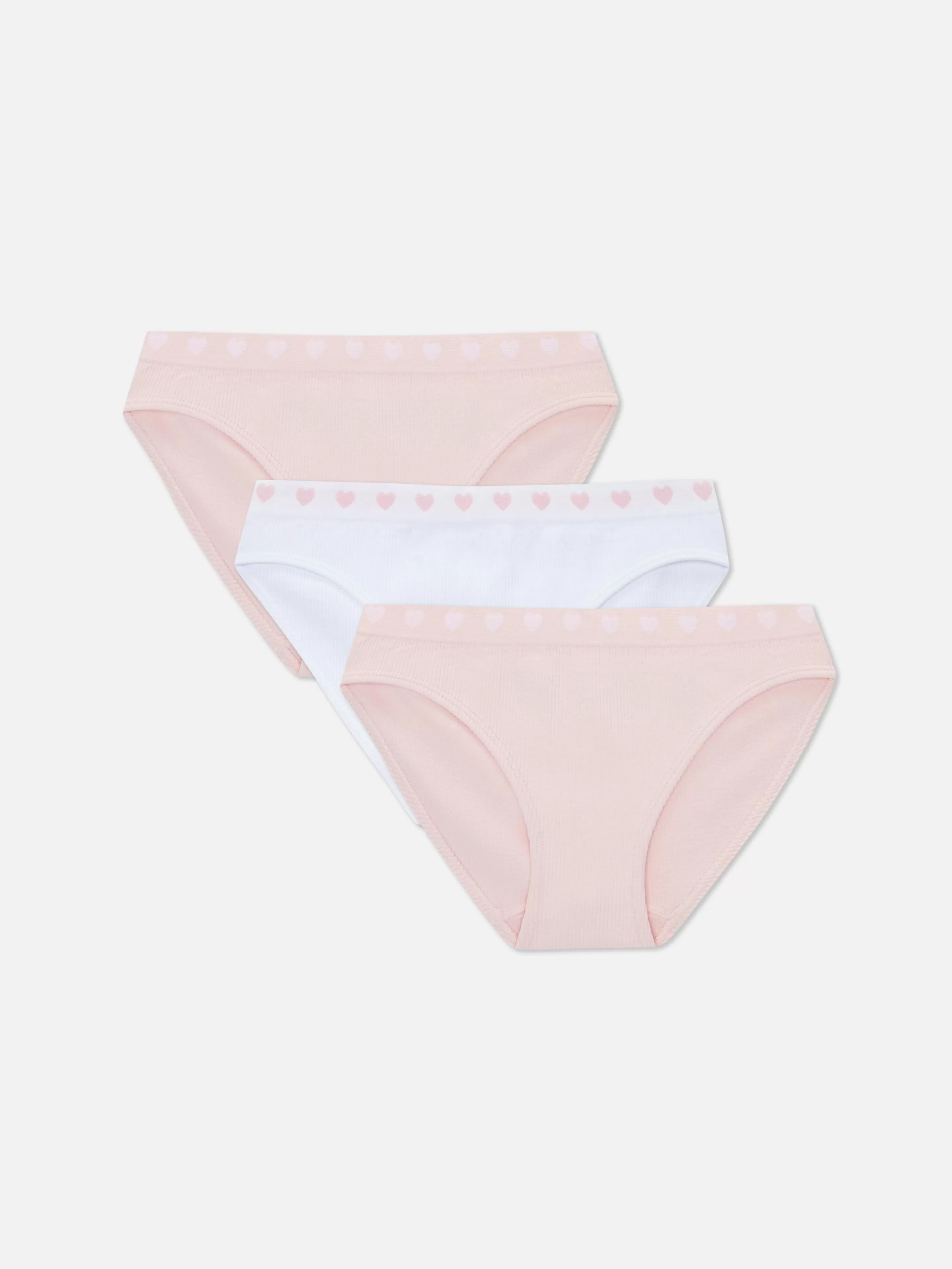 Primark Unterwäsche | Nahtlose, Elastische Slips Mit Herzen, 3er-Pack Rosa