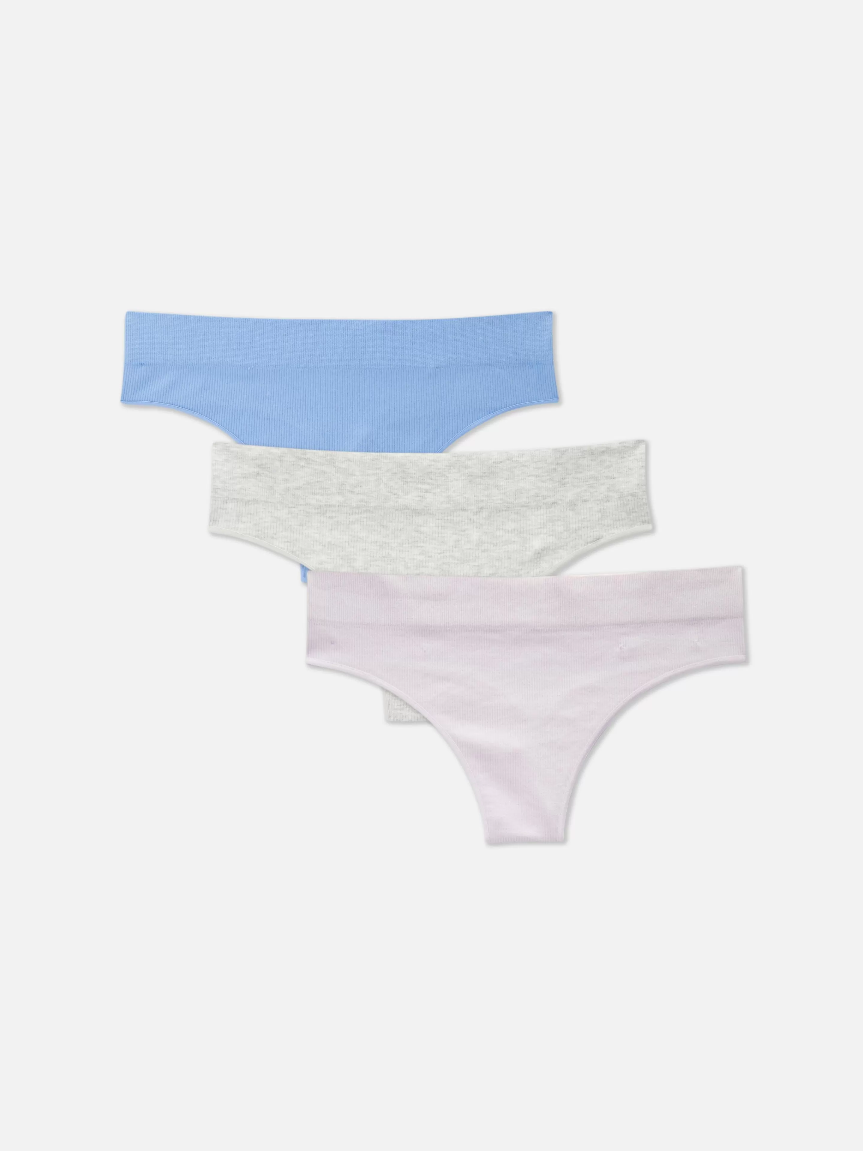 Primark Slips | Nahtlose, Gerippte Tangas, 3er-Pack Grau