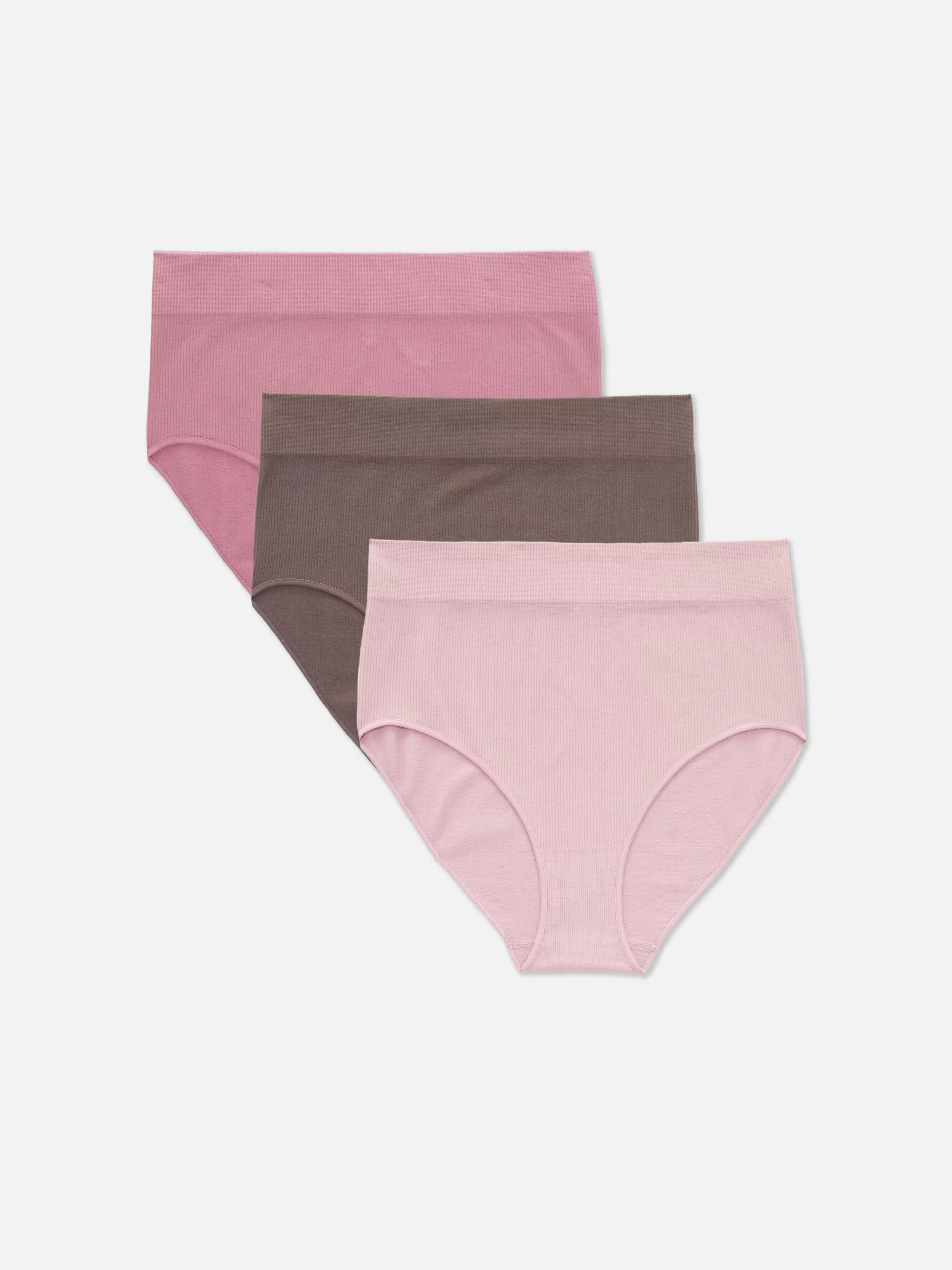 Primark Slips | Nahtlose, Gerippte Unterhosen, 3er-Pack Rosa