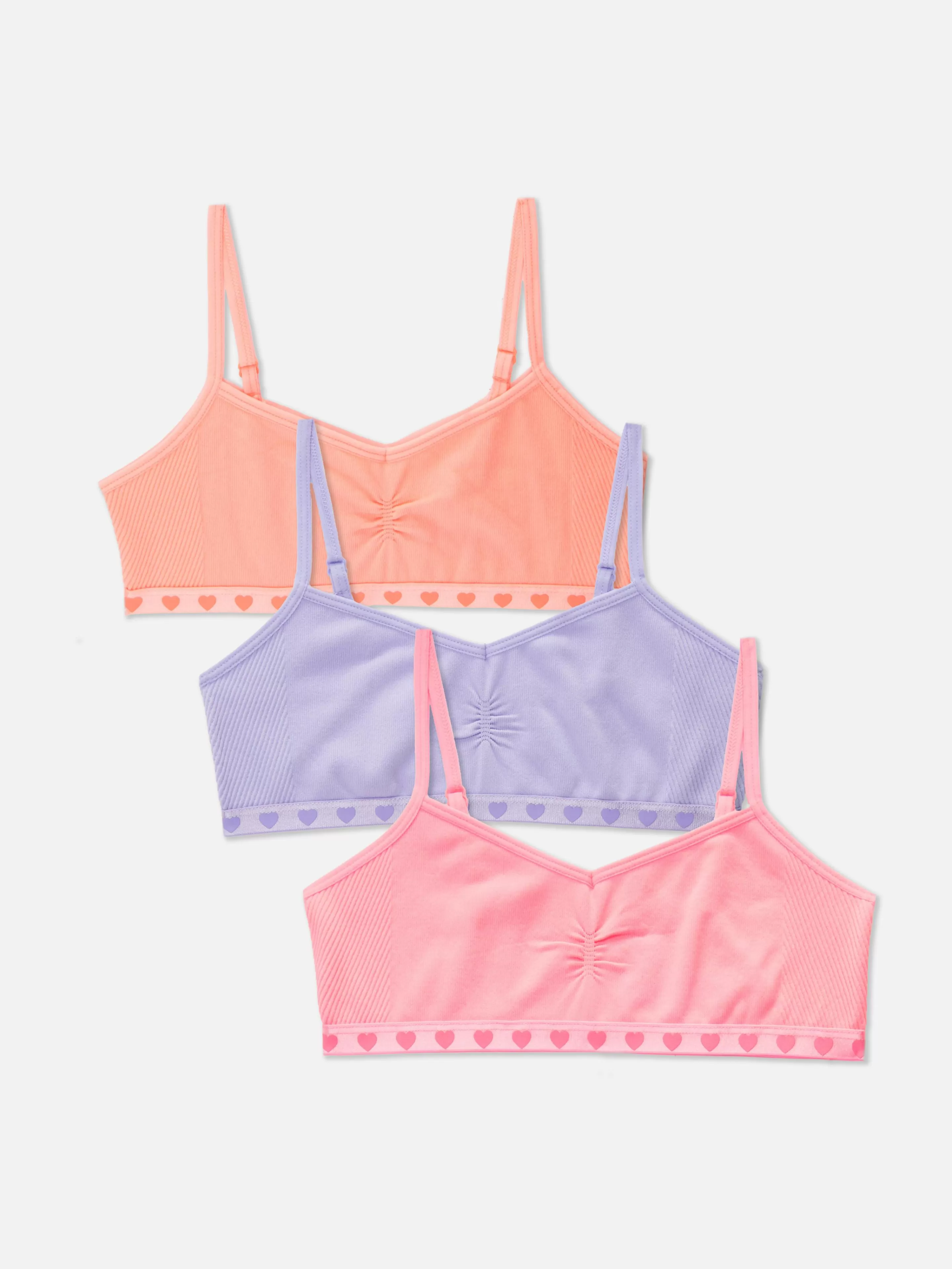 Primark Unterwäsche | Nahtlose, Kurze Tops Mit Herzmuster, 3er-Pack Multi