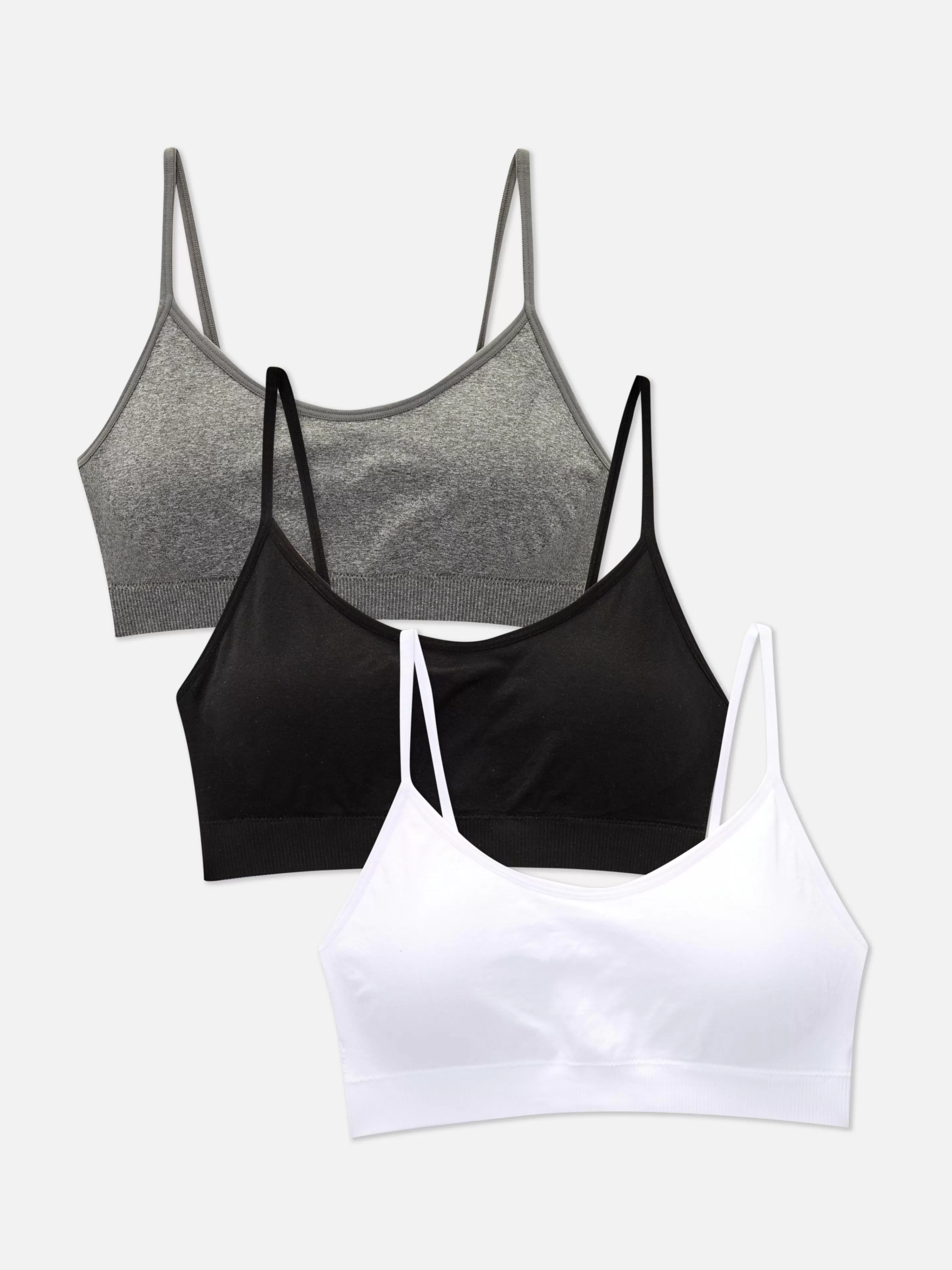 Primark Bhs | Nahtlose, Kurze Trägerbustiers, 3er-Pack Grau