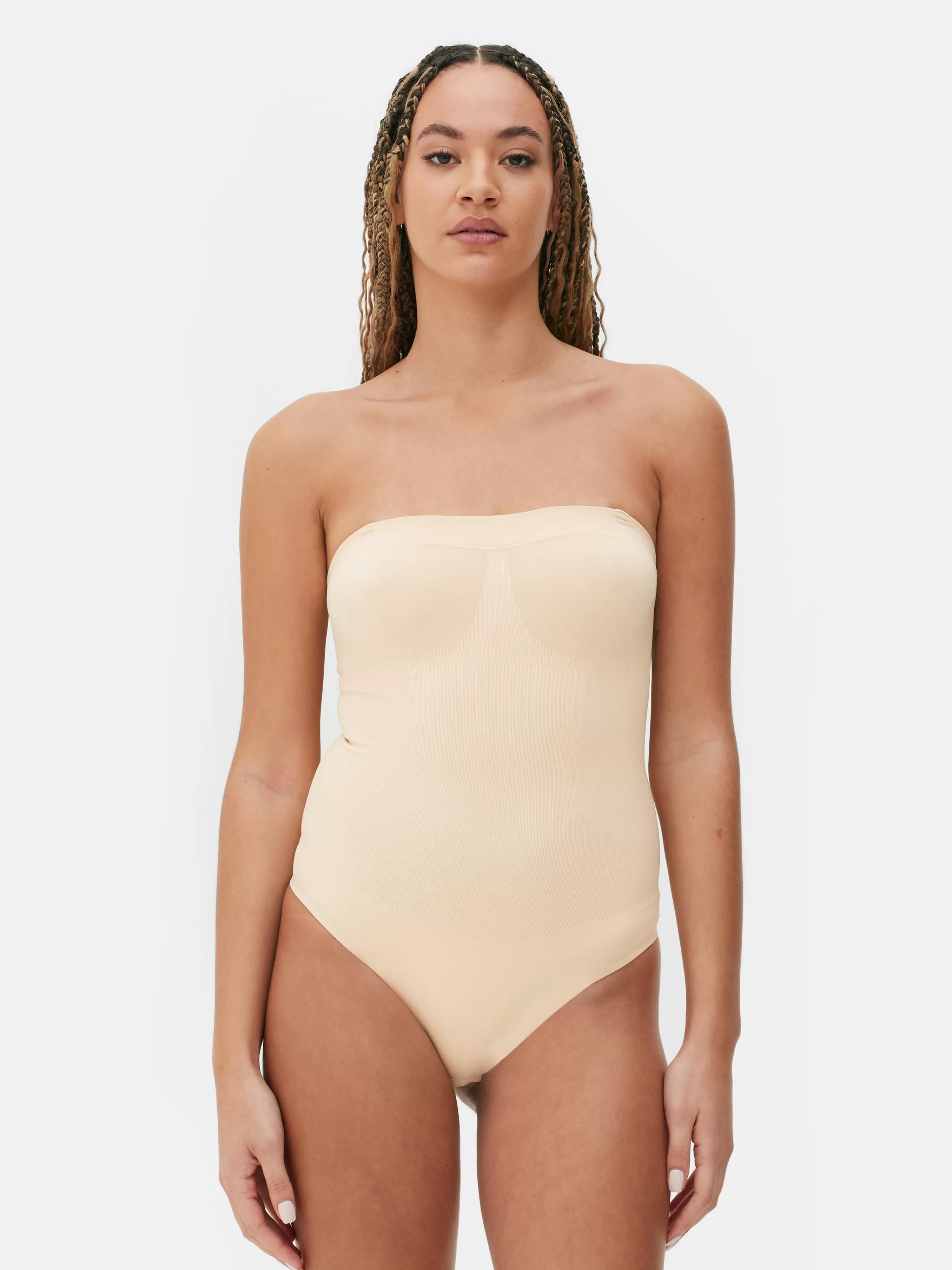 Primark Shapewear | Nahtloser Bandeau-Bodysuit Mit Tanga Taupefarben