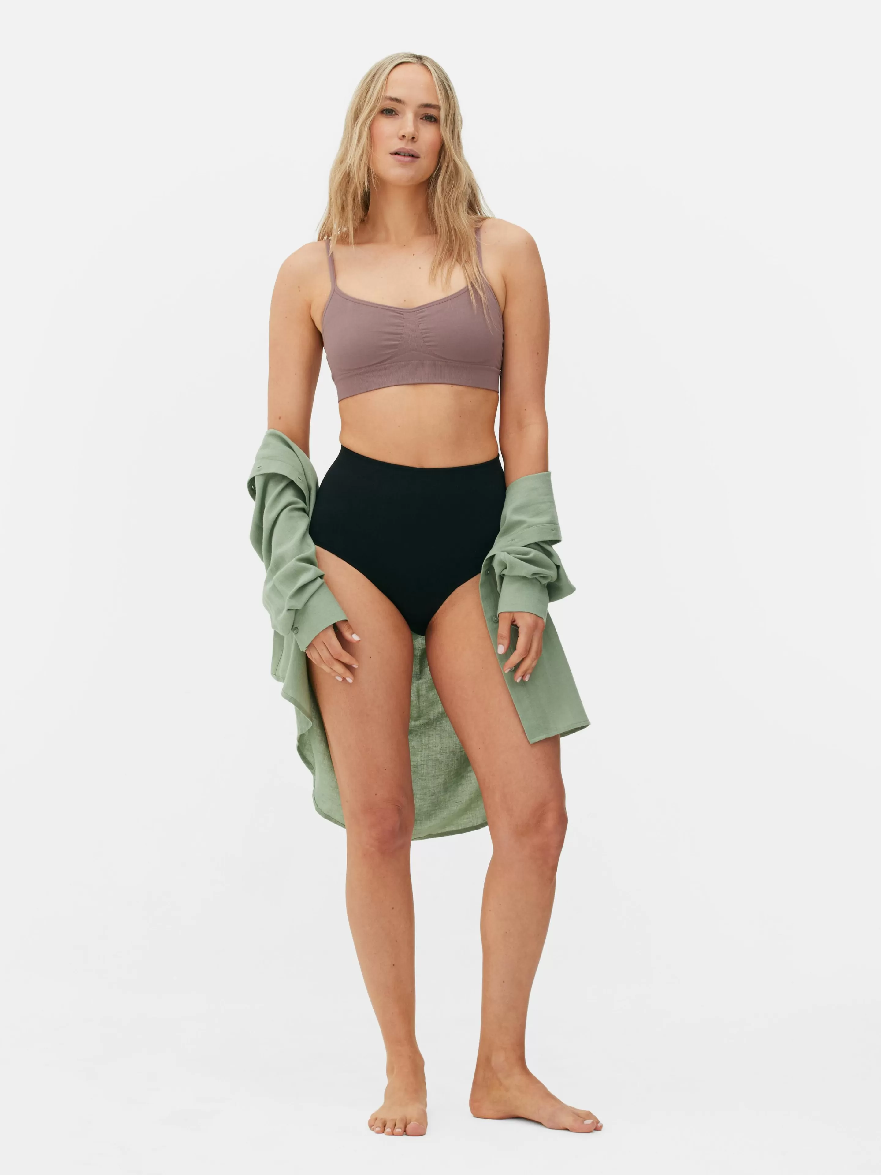 Primark Shapewear | Nahtloser, Figurformender Shapewear-Bralette-BH Mokkafarben