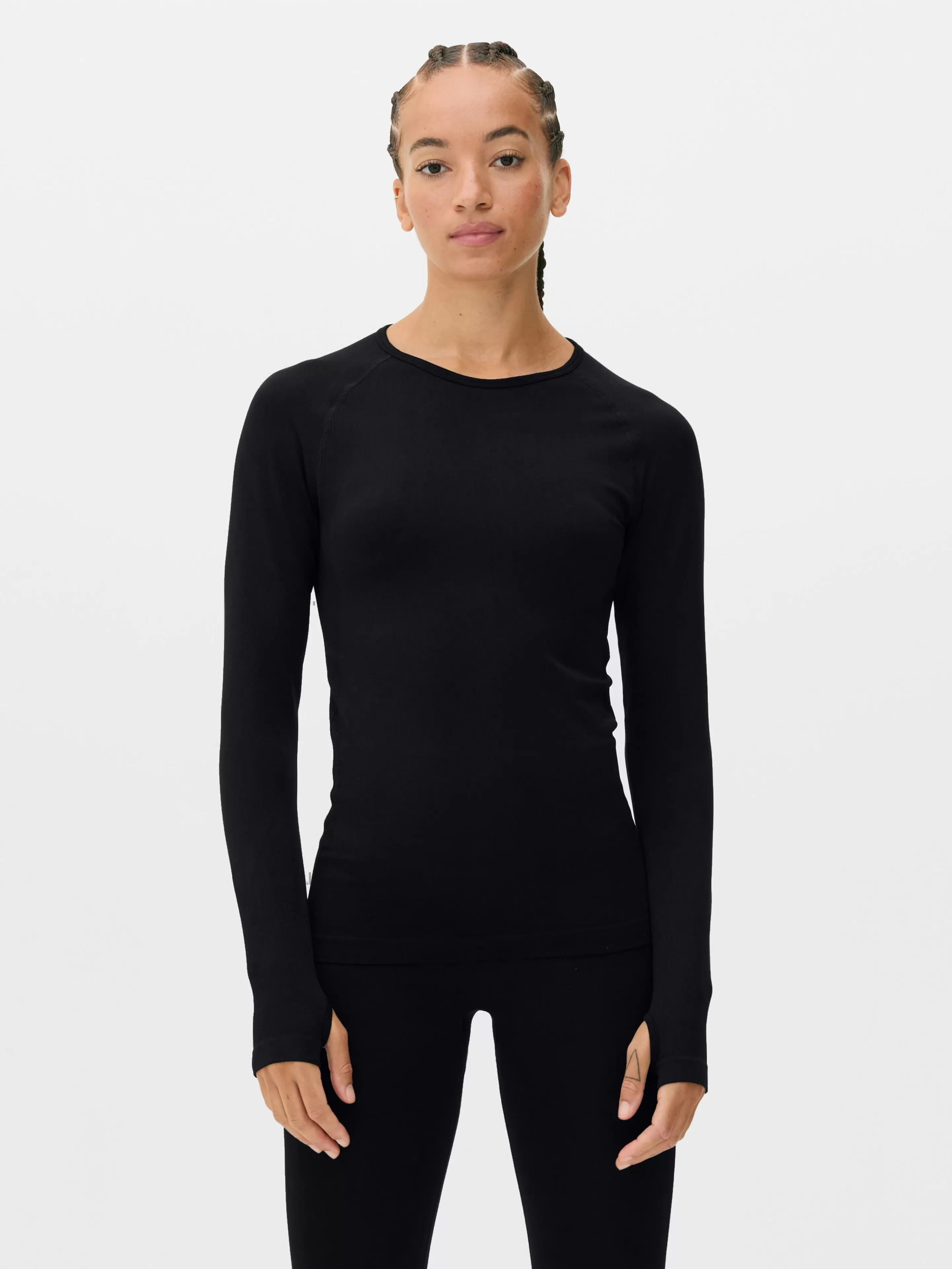 Primark Fitnesskleidung Und Activewear | Nahtloses Performance-Langarmshirt Schwarz