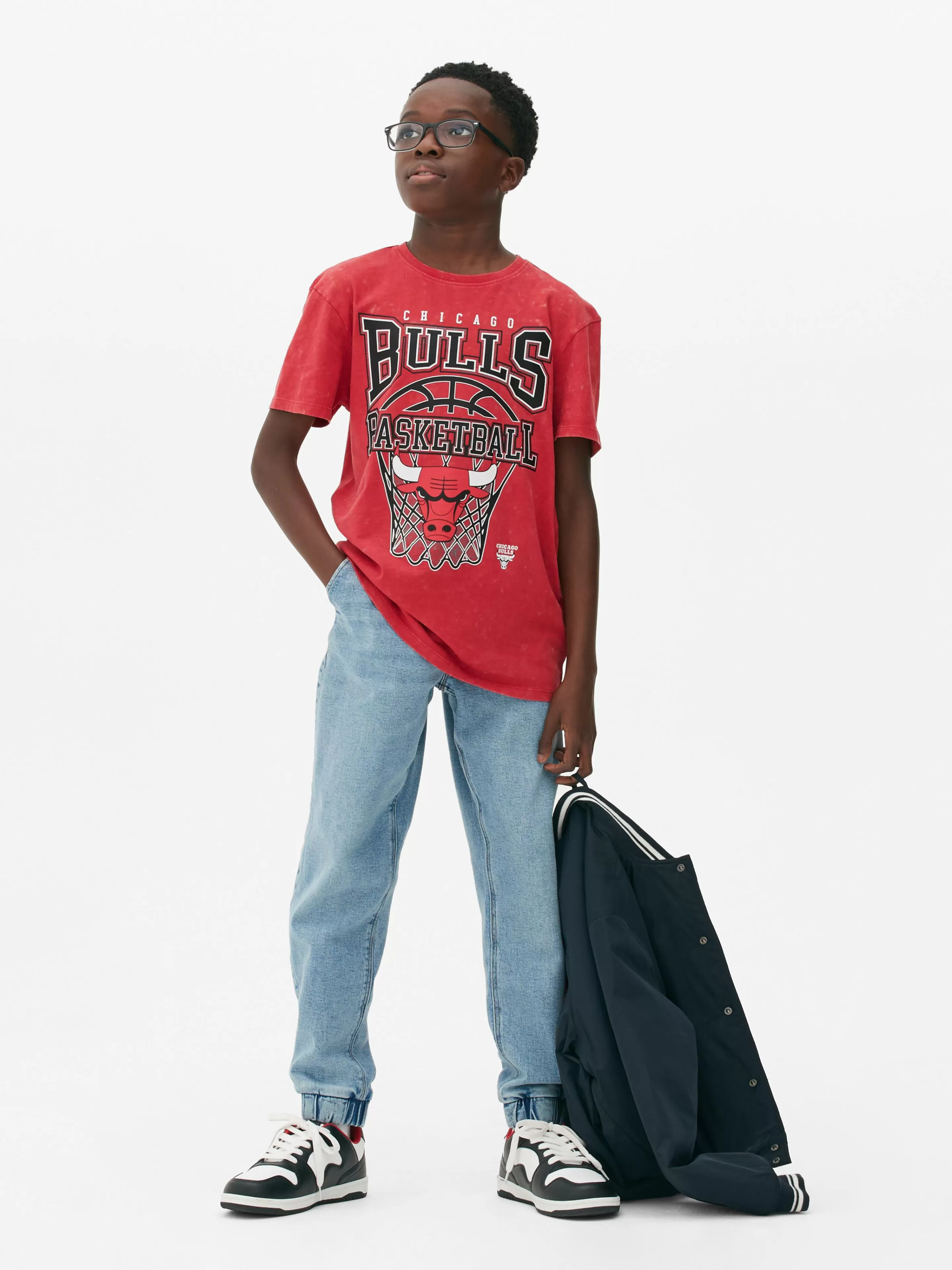 Primark Tops Und T-Shirts | „NBA Chicago Bulls“ T-Shirt Mit Grafik Rot