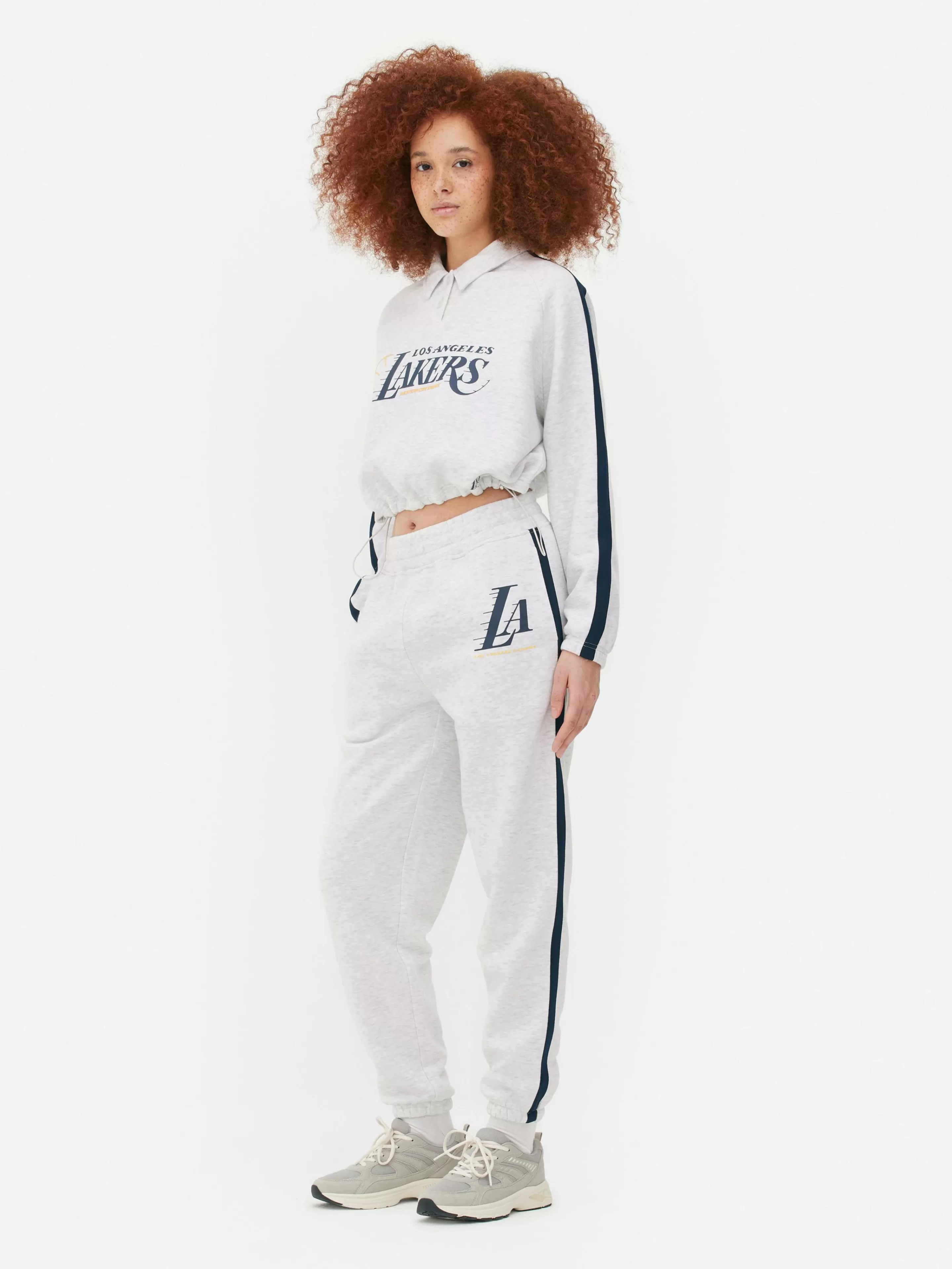 Primark Loungewear | „NBA Los Angeles Lakers“ Jogginghose Mit Streifen Grau meliert