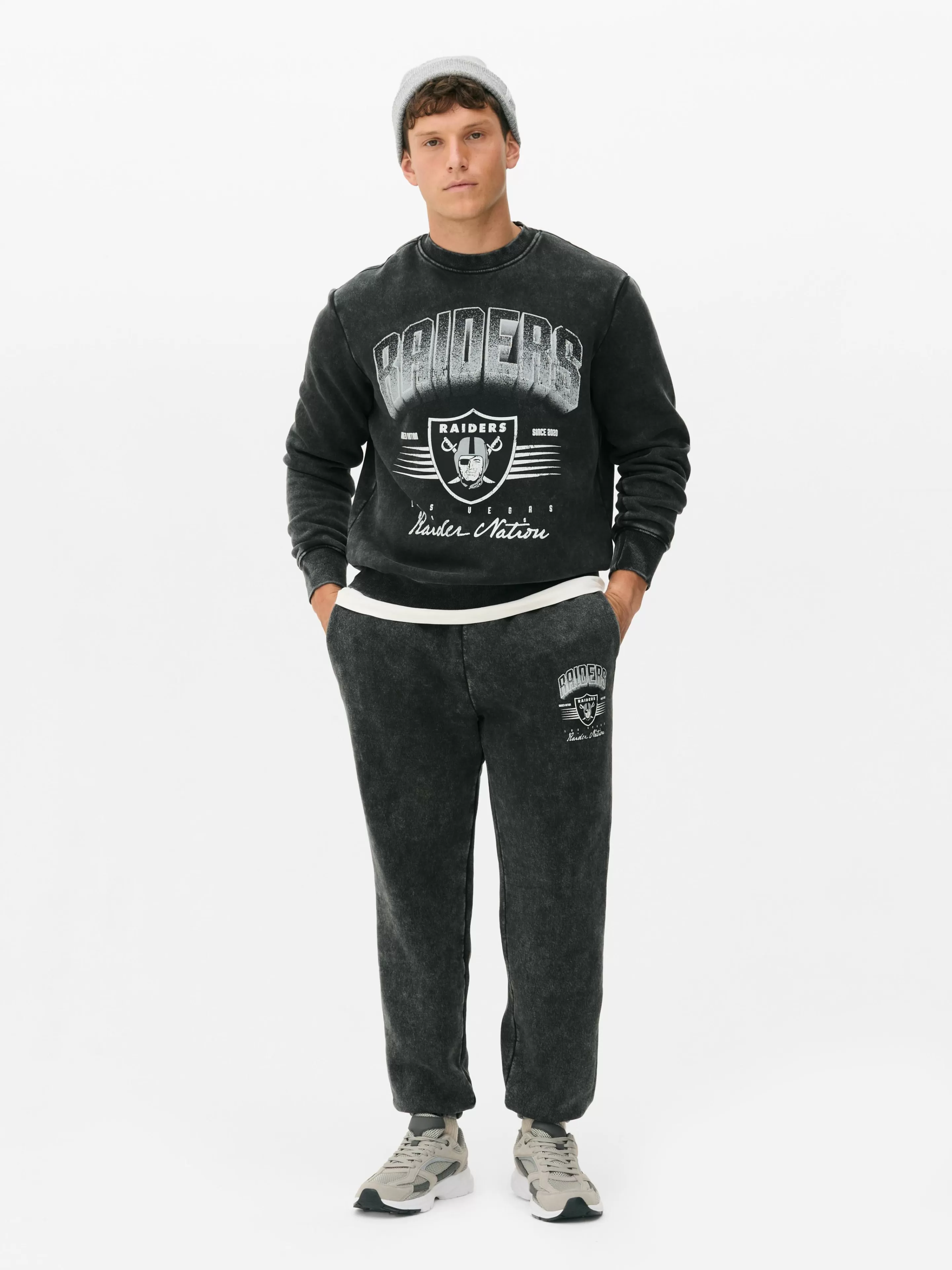 Primark Grafik-T-Shirts Und -Sweatshirts | Hoodies Und Sweatshirts | „NFL Las Vegas Raiders“ Sweatshirt Zum Kombinieren Anthrazitfarben