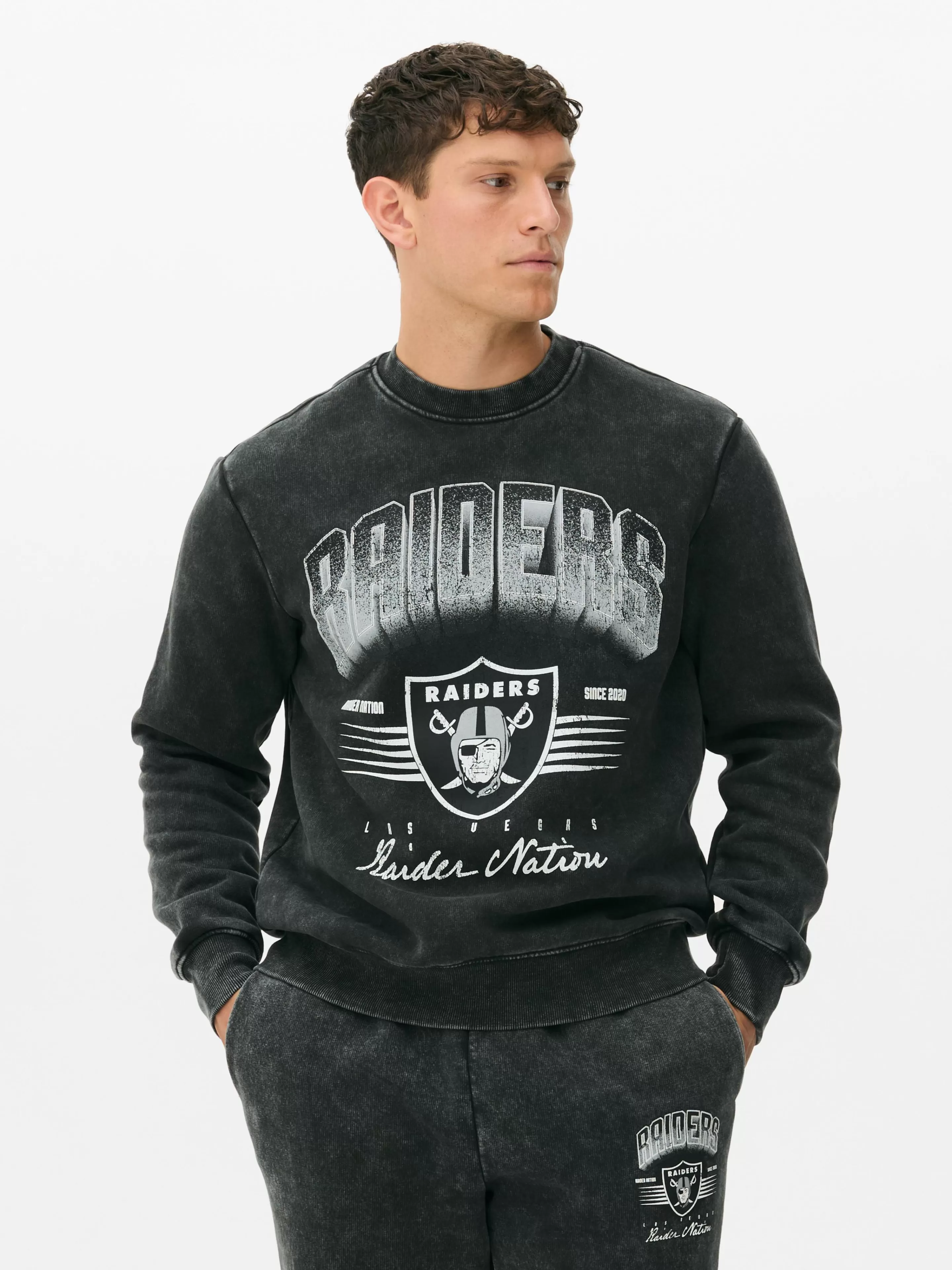 Primark Grafik-T-Shirts Und -Sweatshirts | Hoodies Und Sweatshirts | „NFL Las Vegas Raiders“ Sweatshirt Zum Kombinieren Anthrazitfarben