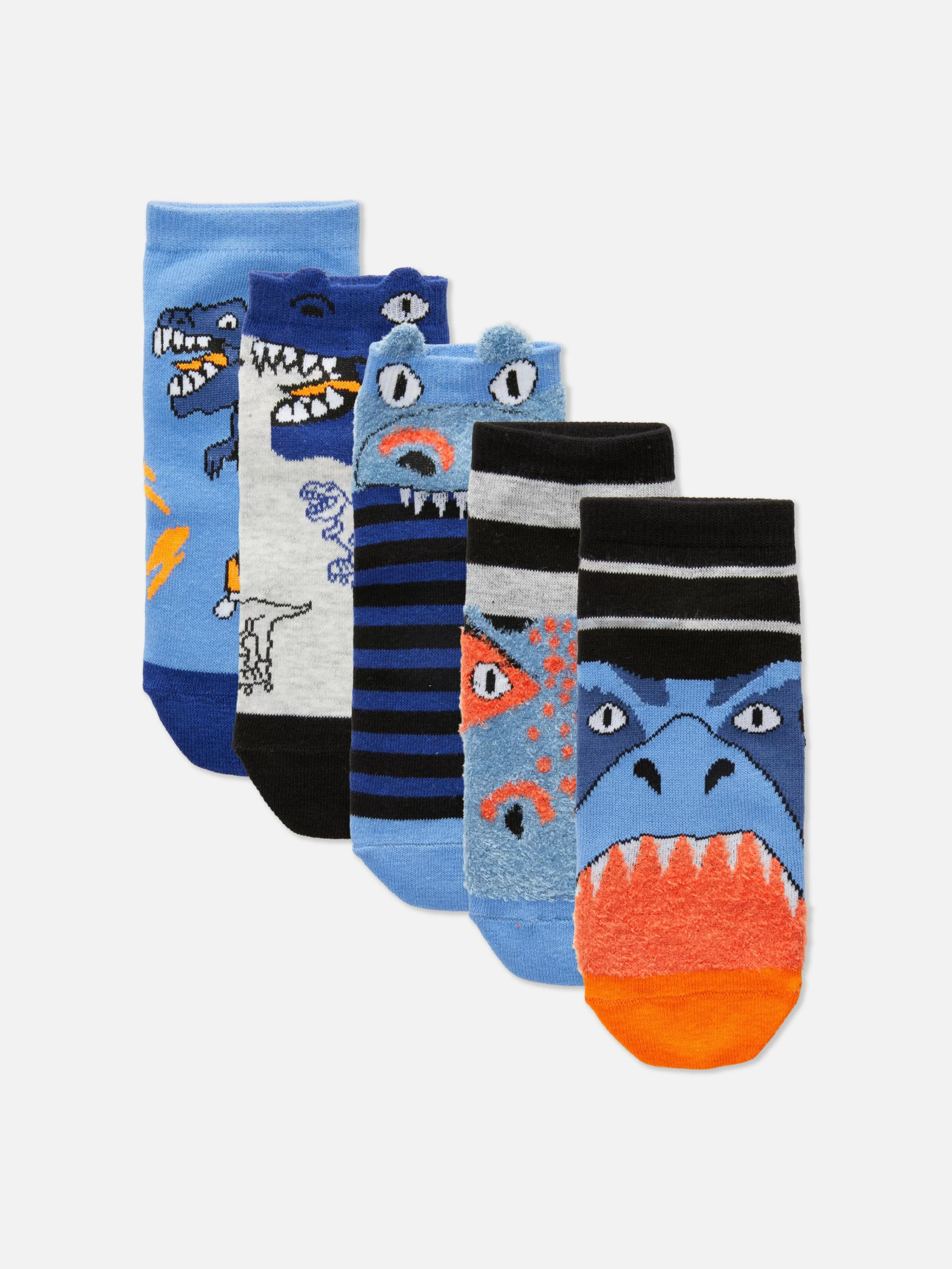 Primark Socken | Originelle Dinosaurier-Söckchen, 5er-Pack Blau