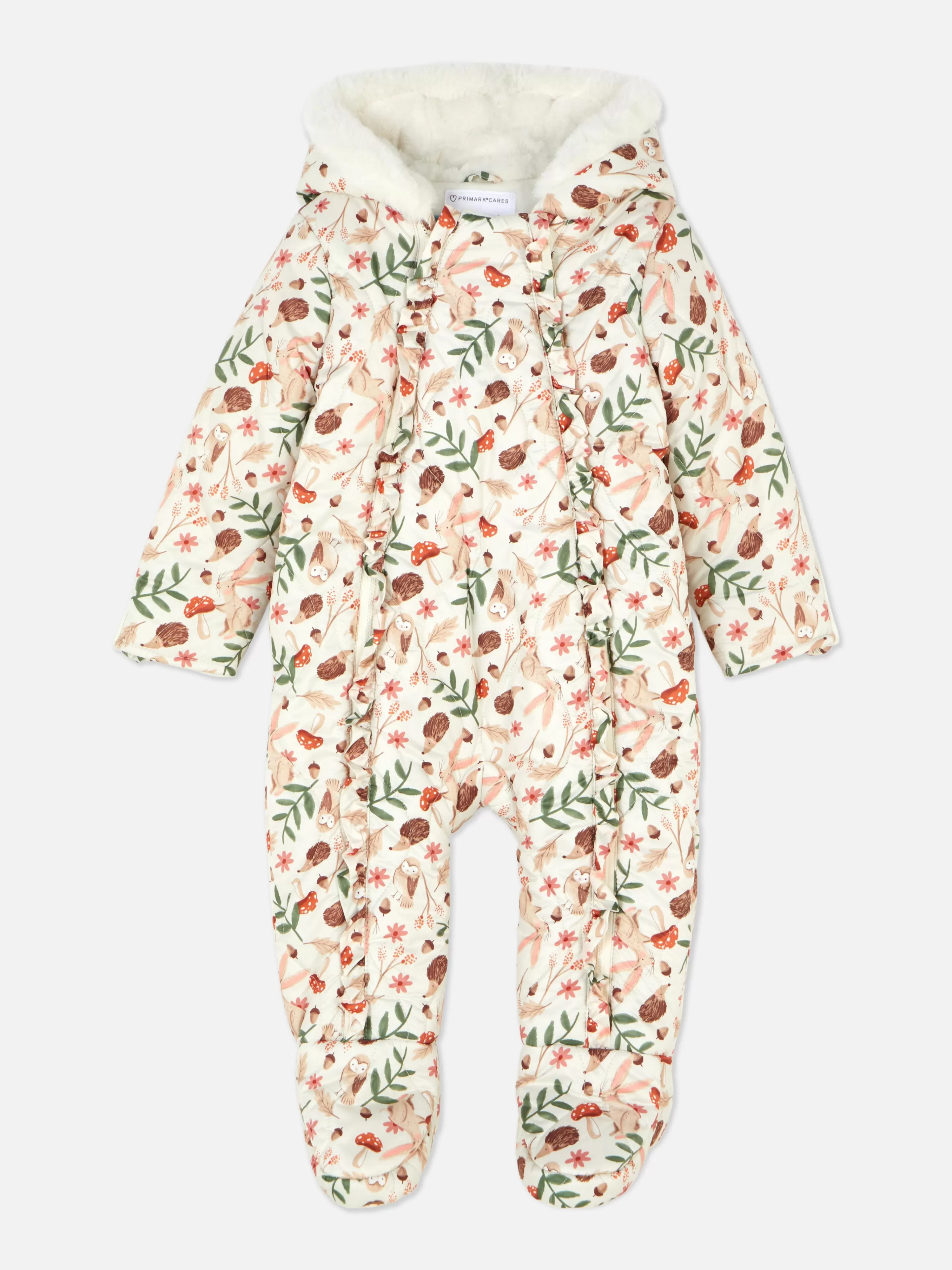 Primark Babygirls Und Strampler | Overall Mit Waldmuster Elfenbeinfarben