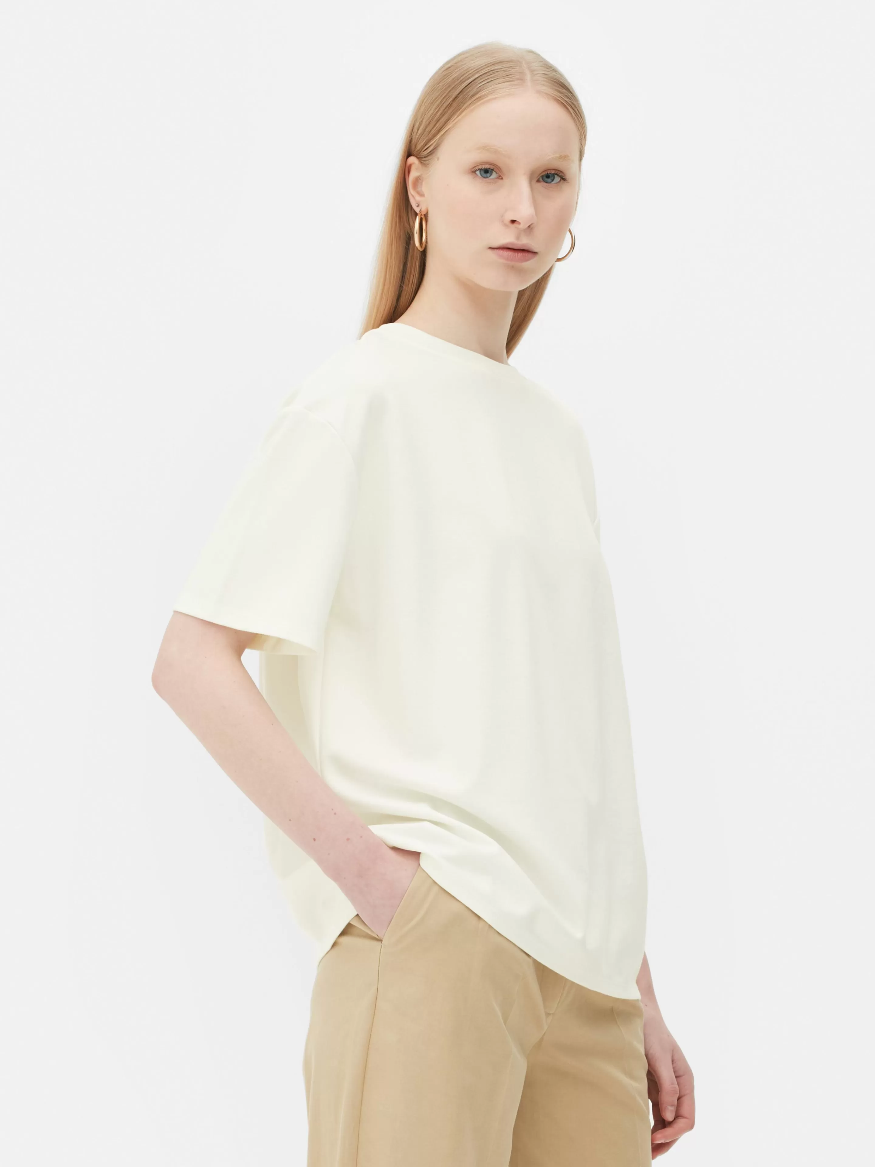 Primark Tops Und T-Shirts | Oversize Essential-T-Shirt Weiß