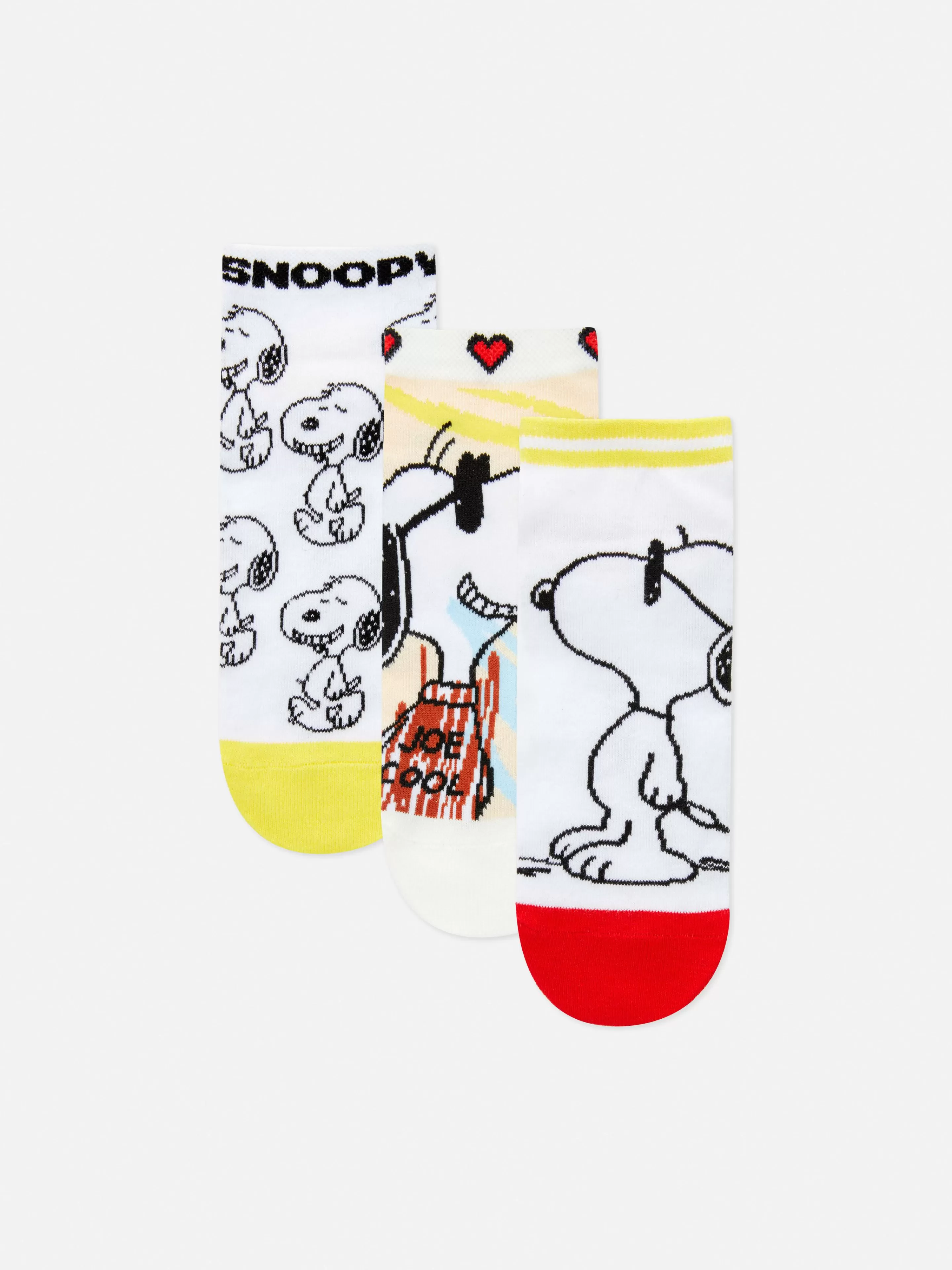 Primark Socken | „Peanuts Snoopy“ Sneakersocken, 3er-Pack Multi