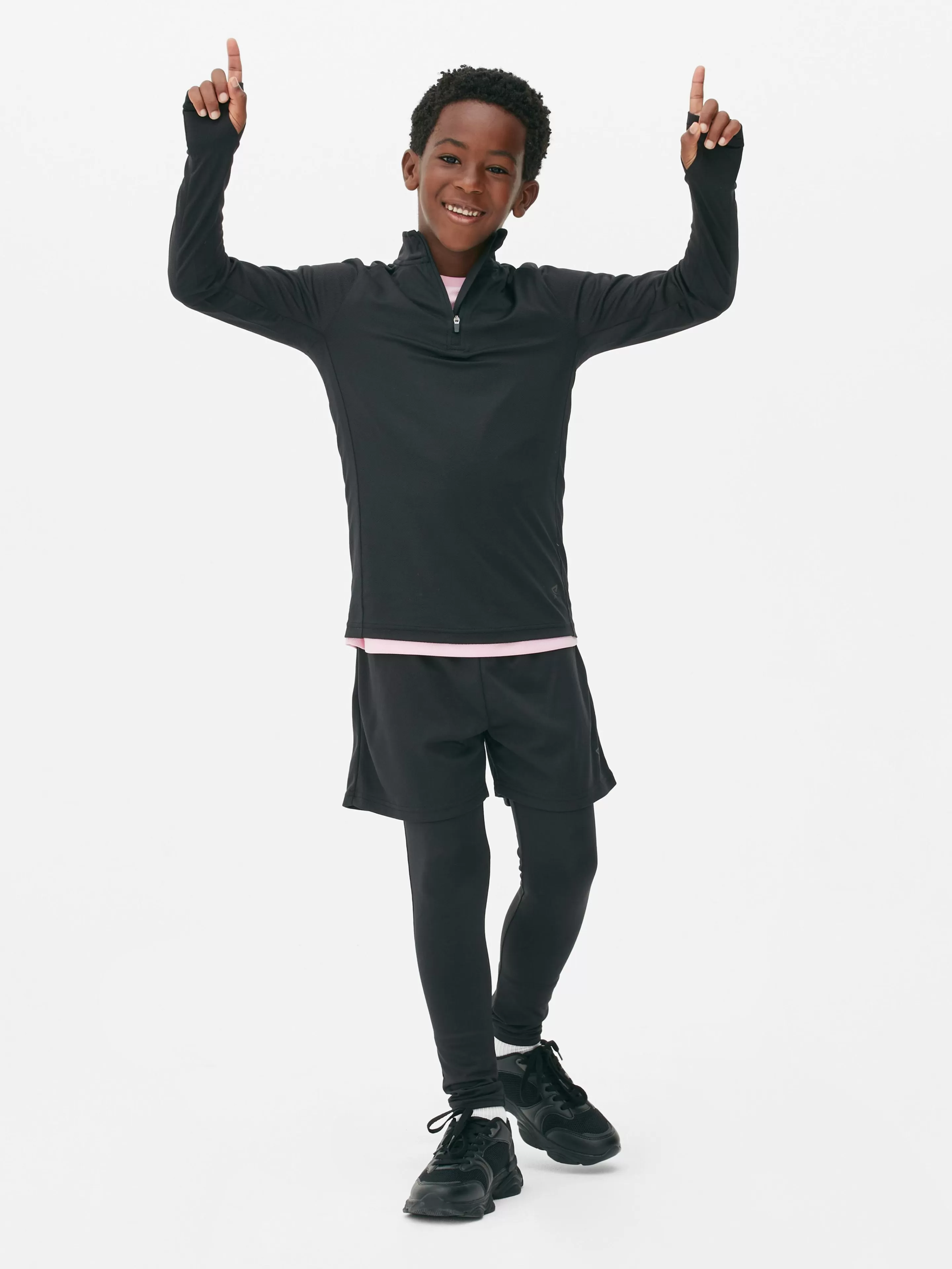 Primark Tops Und T-Shirts | Activewear | Performance-Sweatshirt Mit Viertelreißverschluss Schwarz