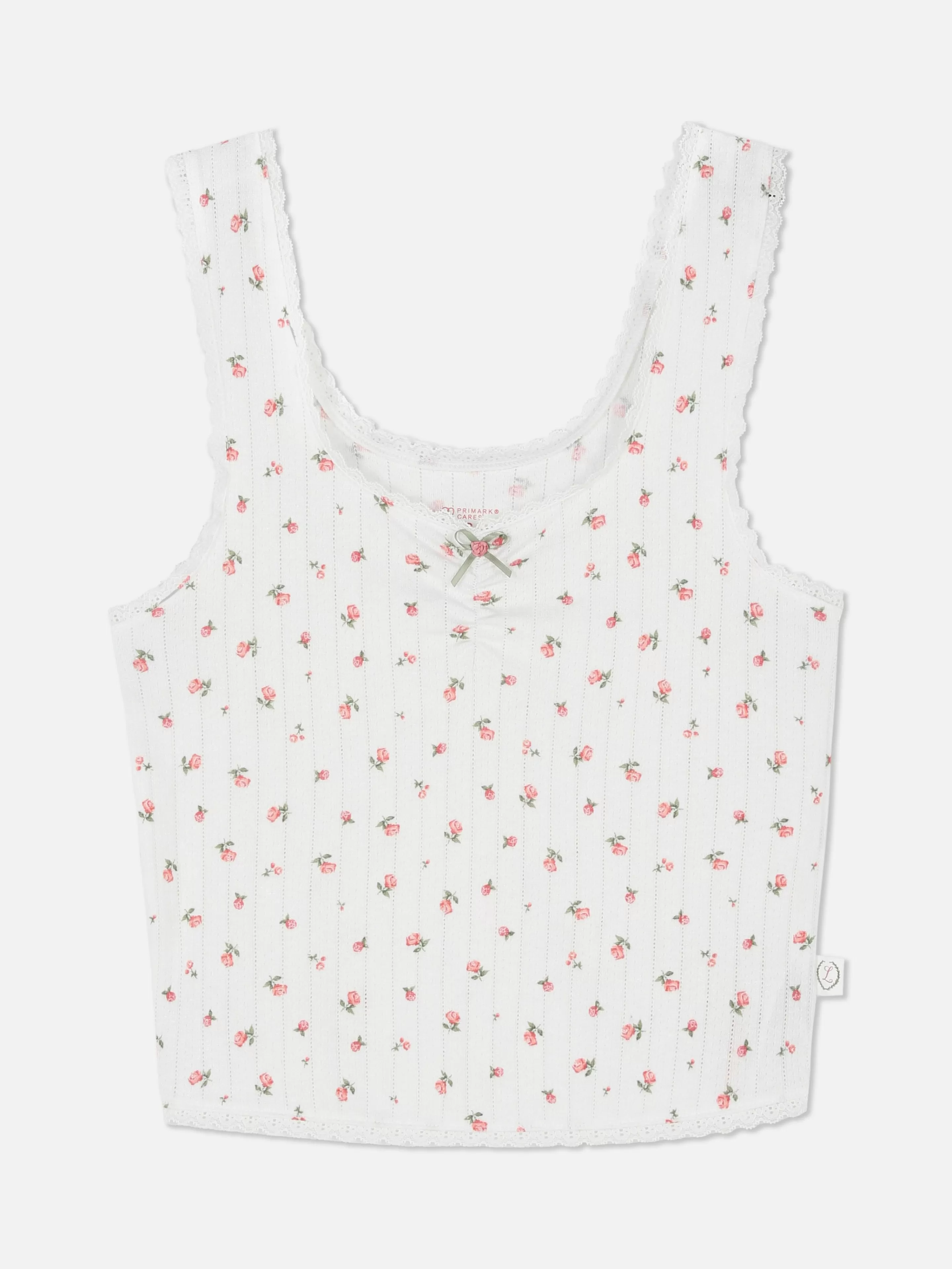 Primark Schlafanzugoberteile | Pointelle-Schlafanzug-Tanktop Mit Rosenmuster Multi