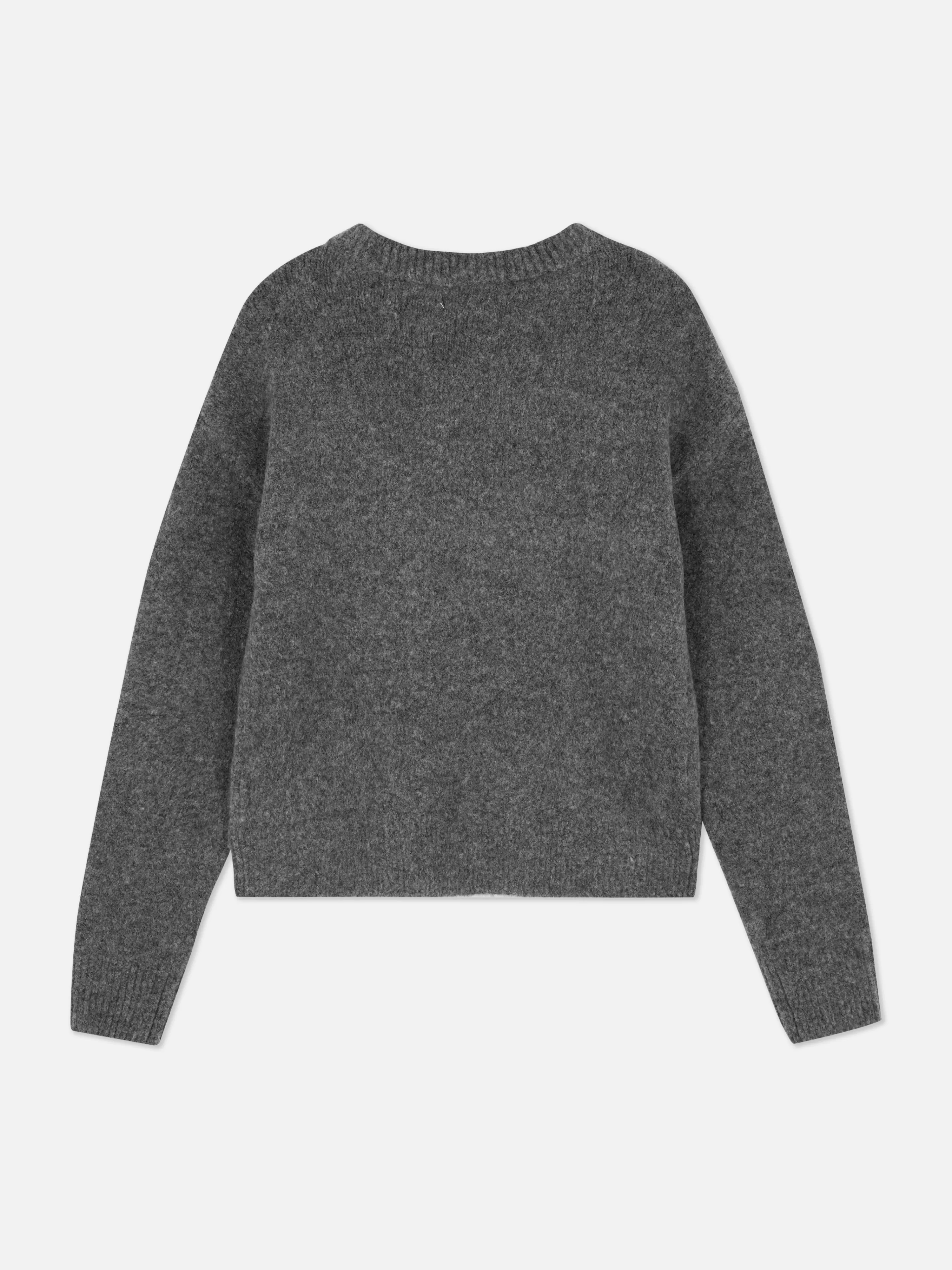 Primark Pullover Und Cardigans | Pullover Aus Samt Mit Schleifenverzierung Anthrazitfarben