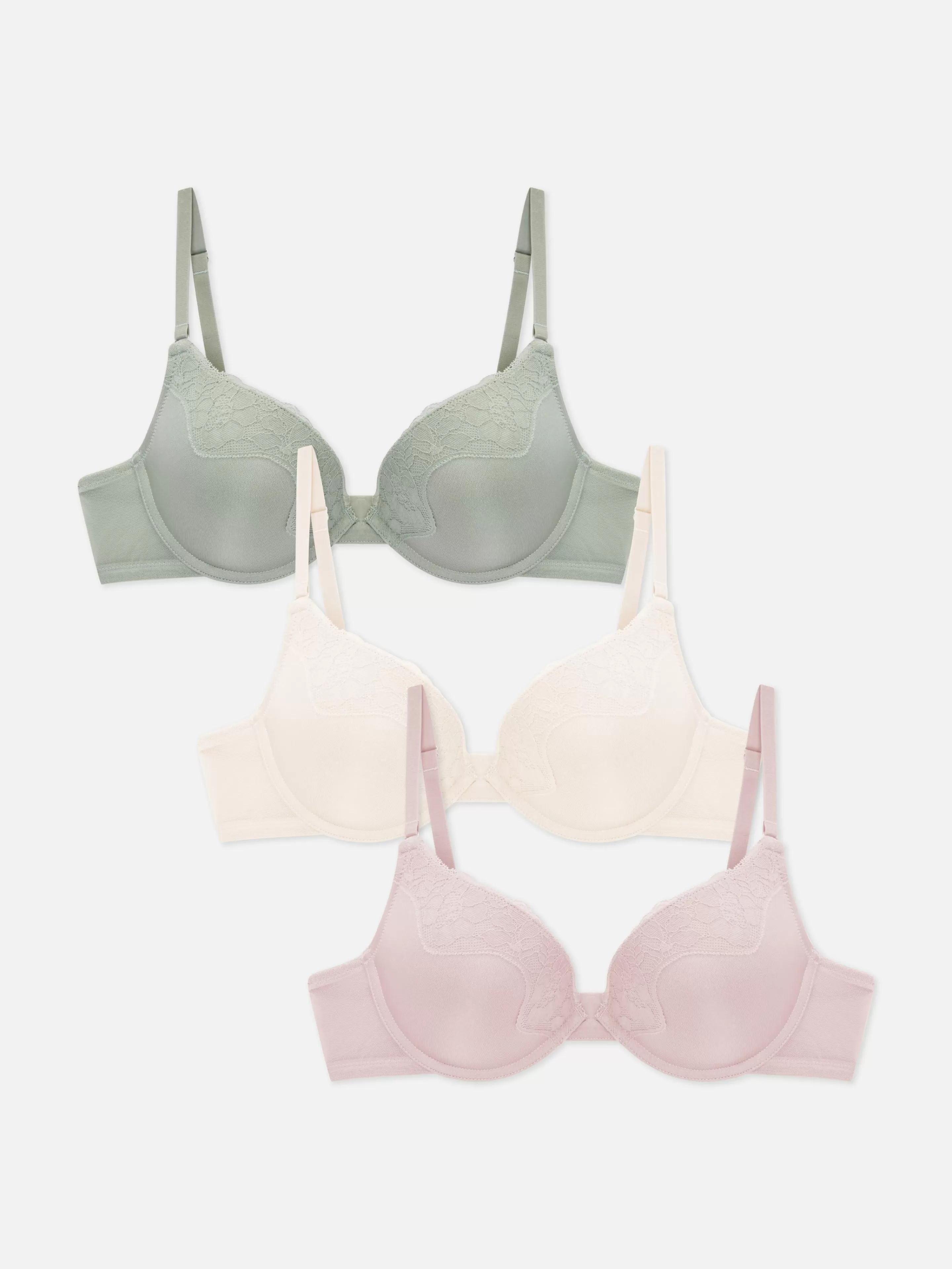 Primark Bhs | Push-up-BHs Aus Mikrofaser, 3er-Pack Hellgrün