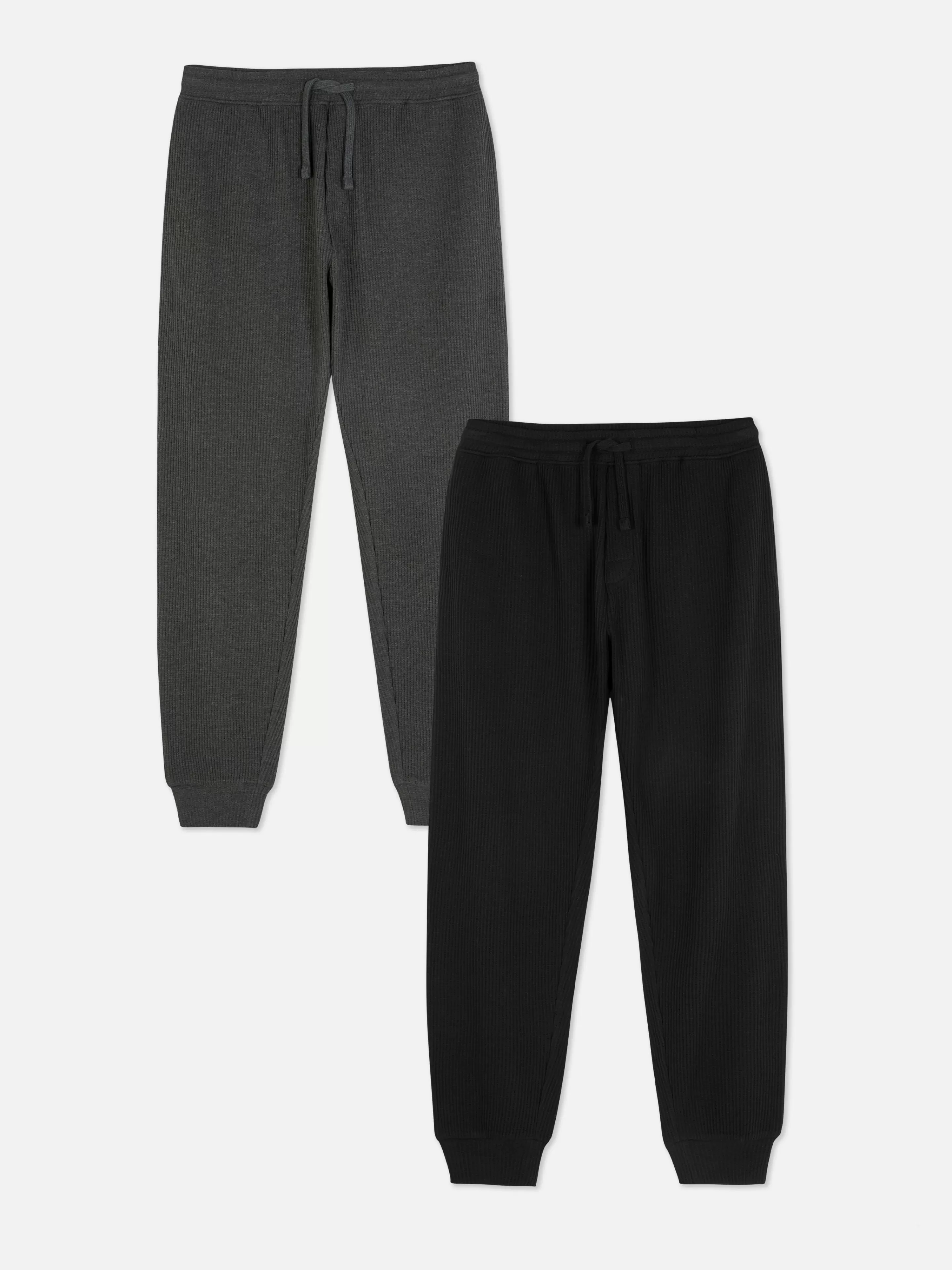 Primark Schlafanzüge | Pyjamahosen Mit Waffelmuster, 2er-Pack Schwarz