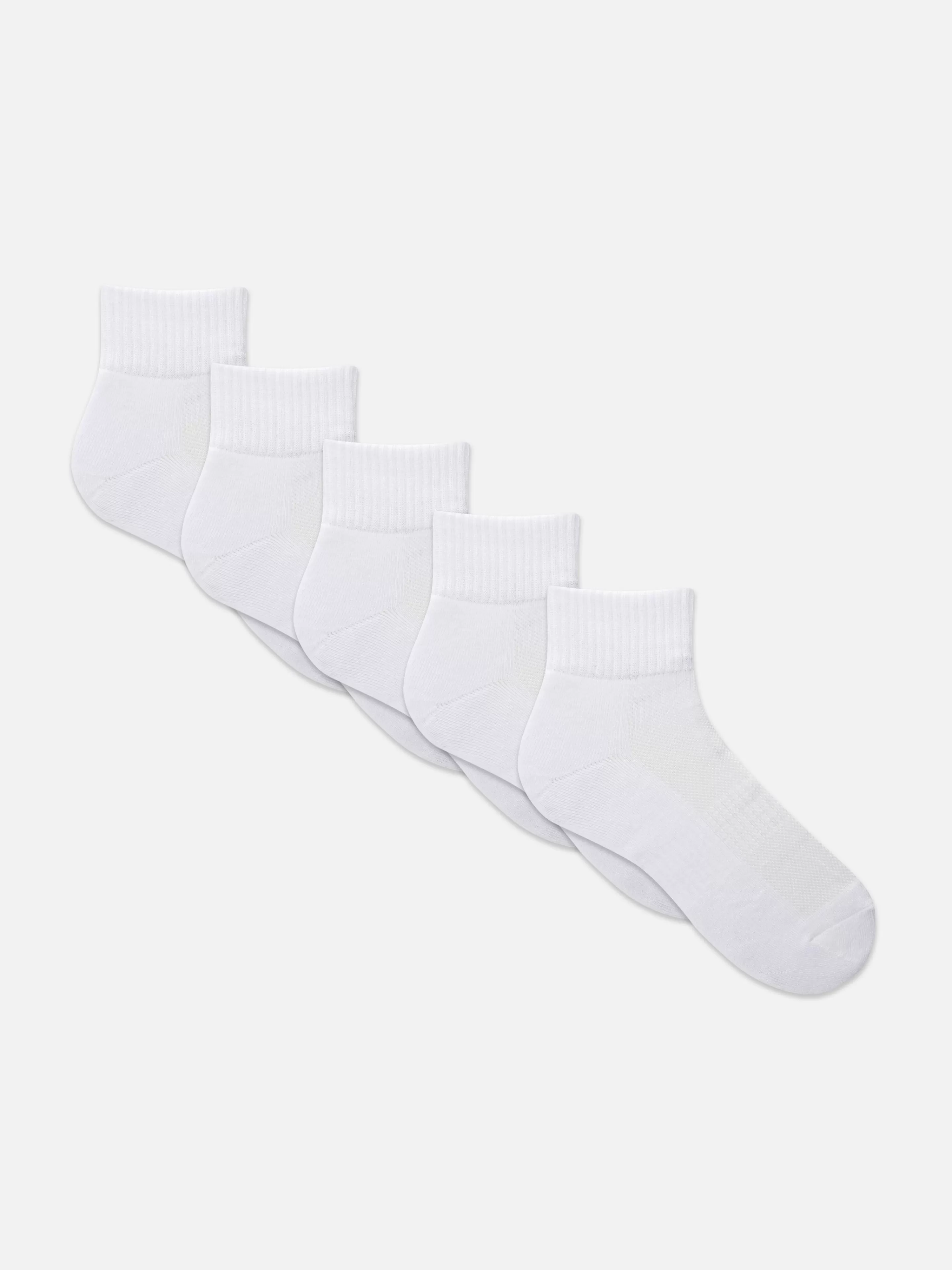 Primark Socken | Sportbekleidung | Quarter Crew Socken, 5er-Pack Weiß