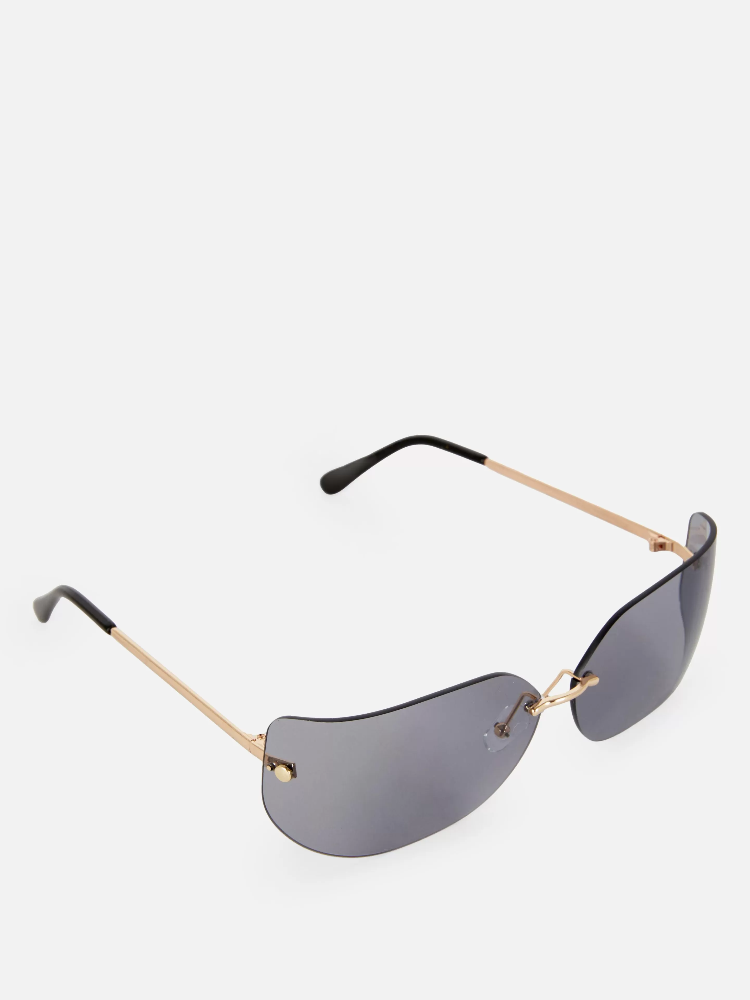 Primark Sonnenbrillen | Randlose, Gebogene „Rita Ora“ Sonnenbrille Schwarz