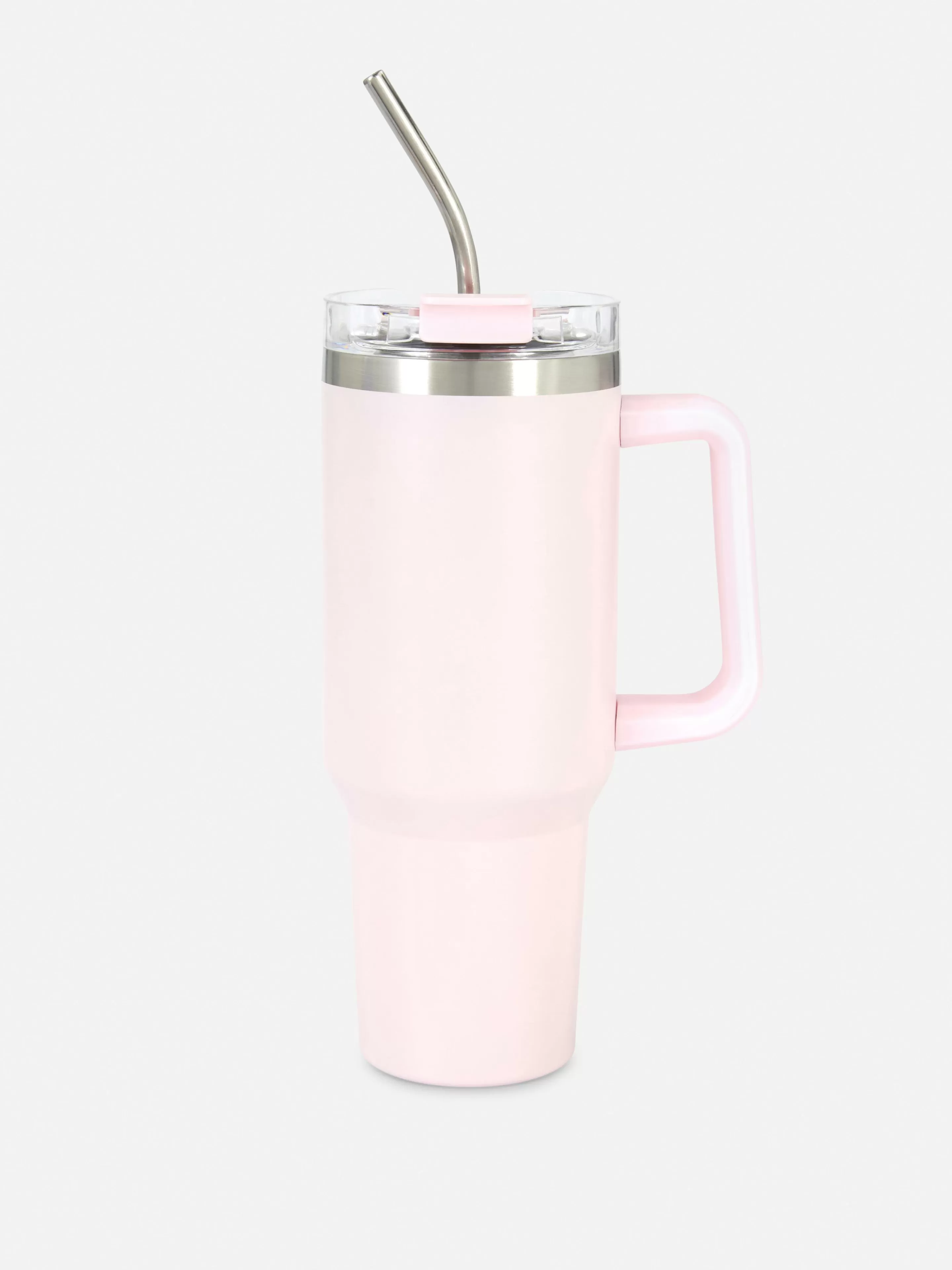 Primark Tassen Und Becher | Reisebecher Aus Edelstahl Mit Trinkhalm, 1,18 L Hellrosa