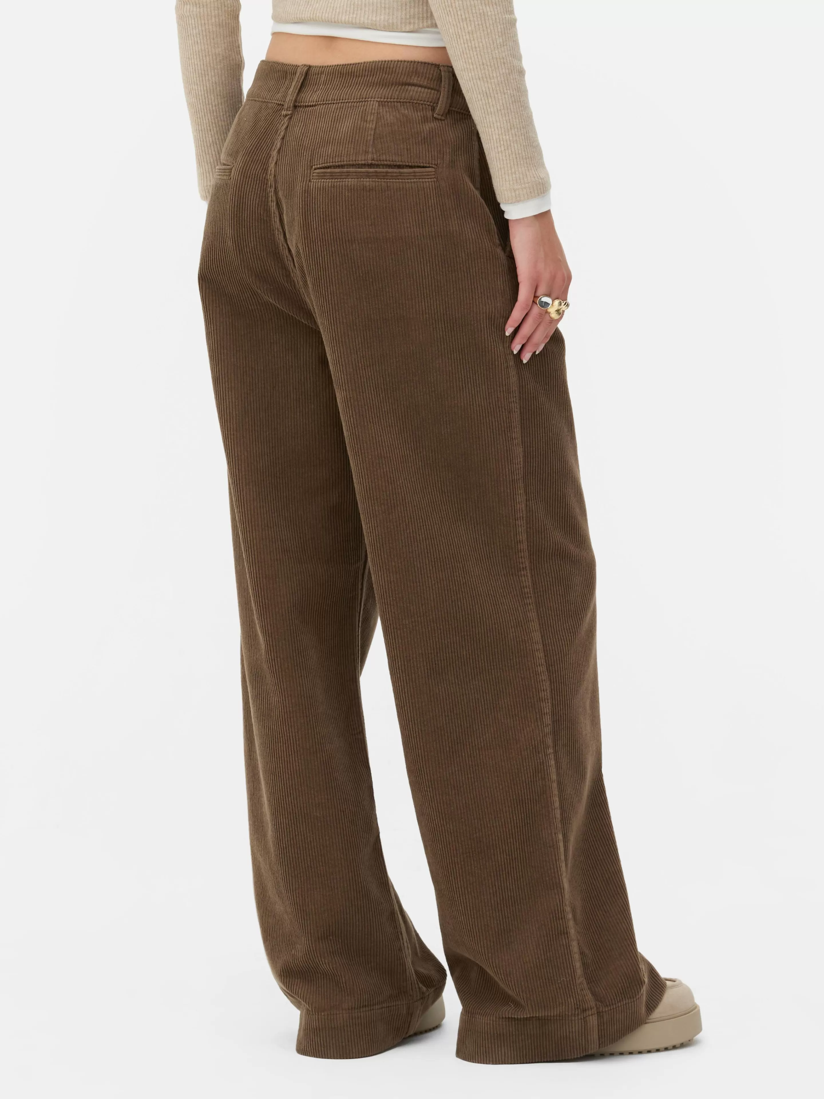 Primark Denim | Hosen Und Leggings | „Rita Ora“ Cordhose Mit Weitem Bein Braun