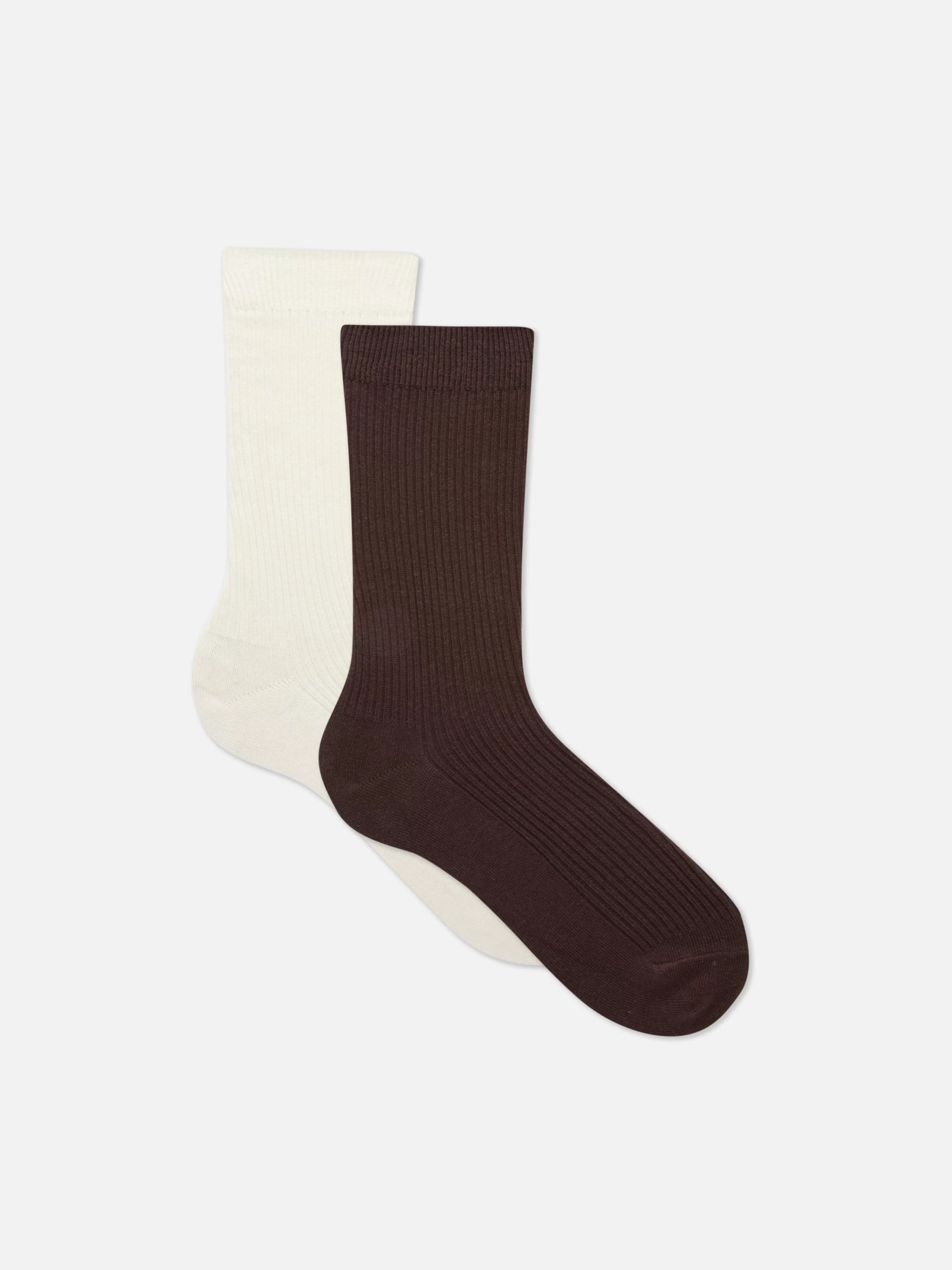 Primark Socken | „Rita Ora“ Crew-Socken, 2er-Pack Braun