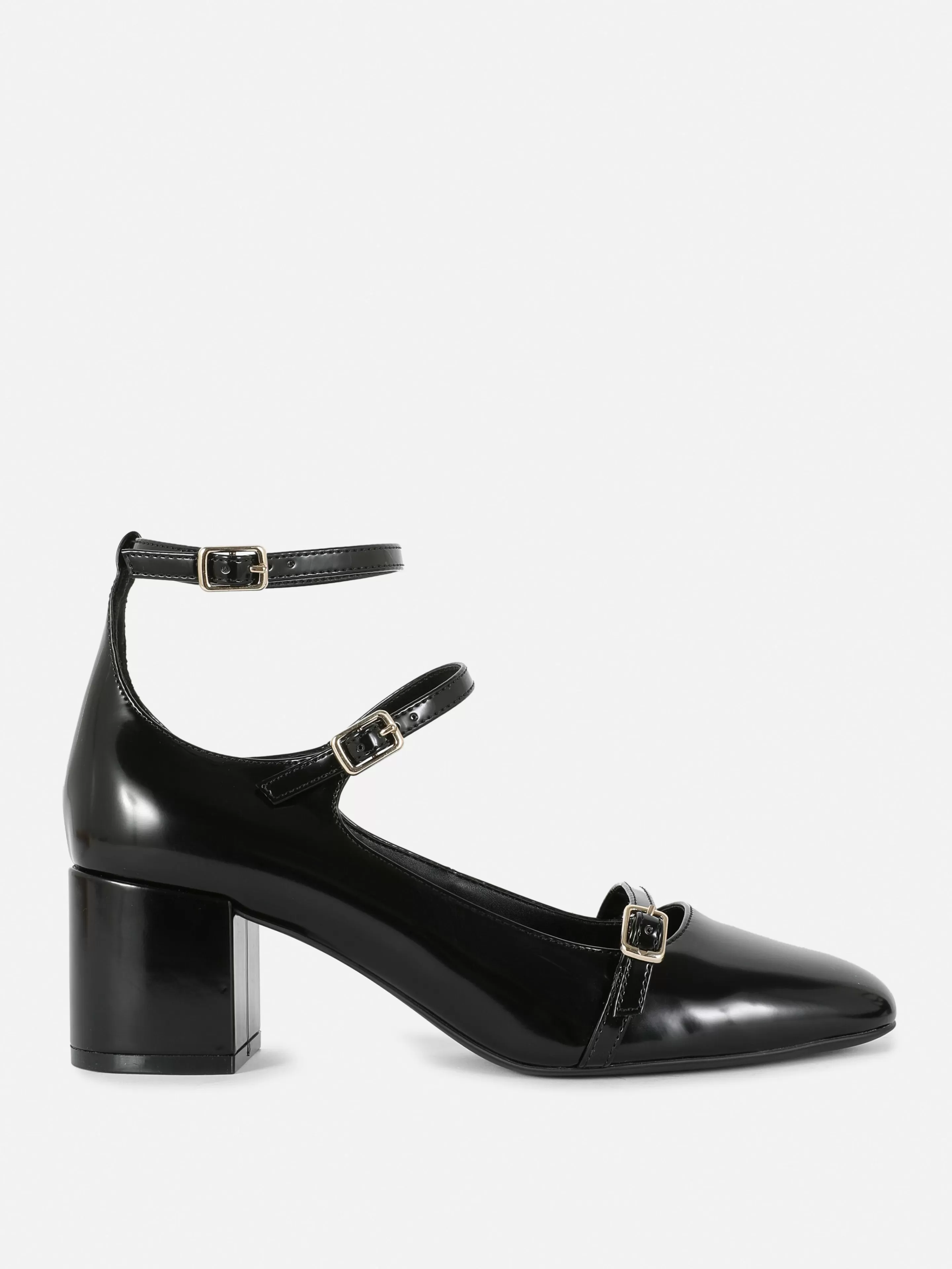 Primark Heels | „Rita Ora“ Mary Janes Mit Absatz Und Drei Riemchen Schwarz