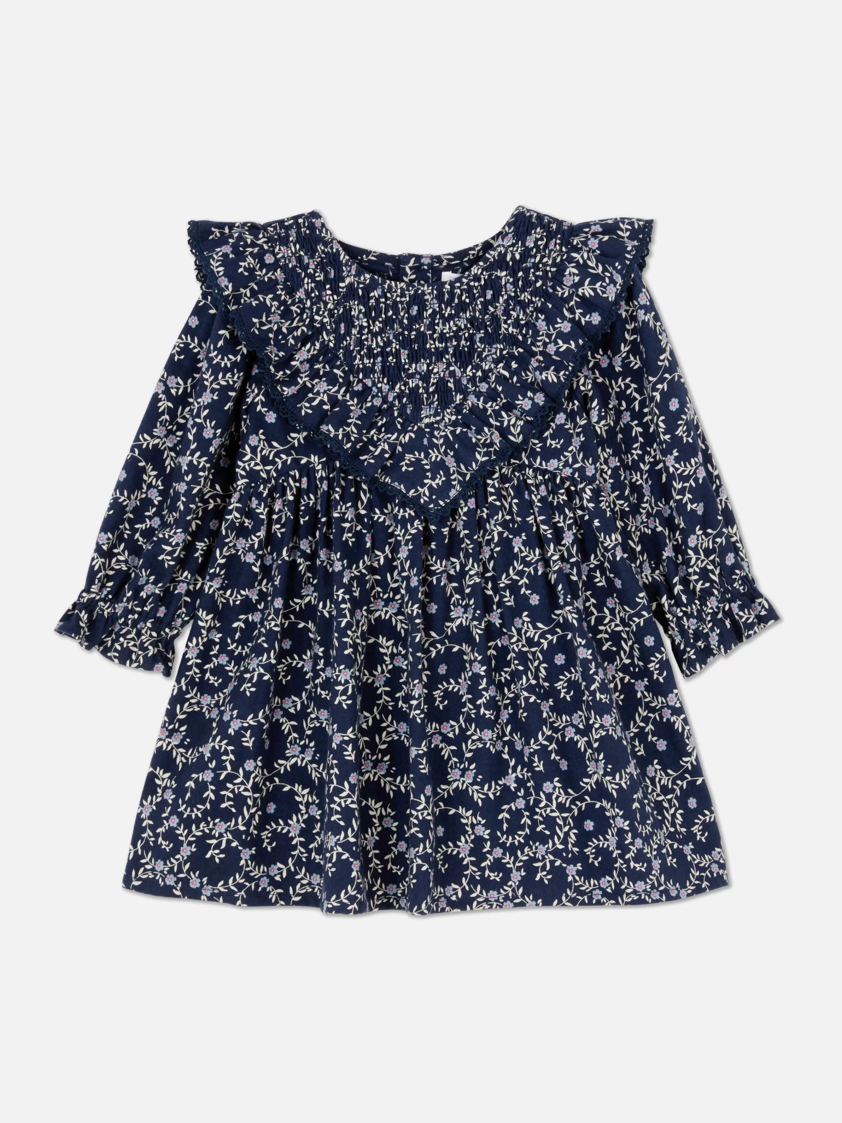 Primark Kleider Und Röcke | Rüschenkleid Mit Blumenmuster Marineblau