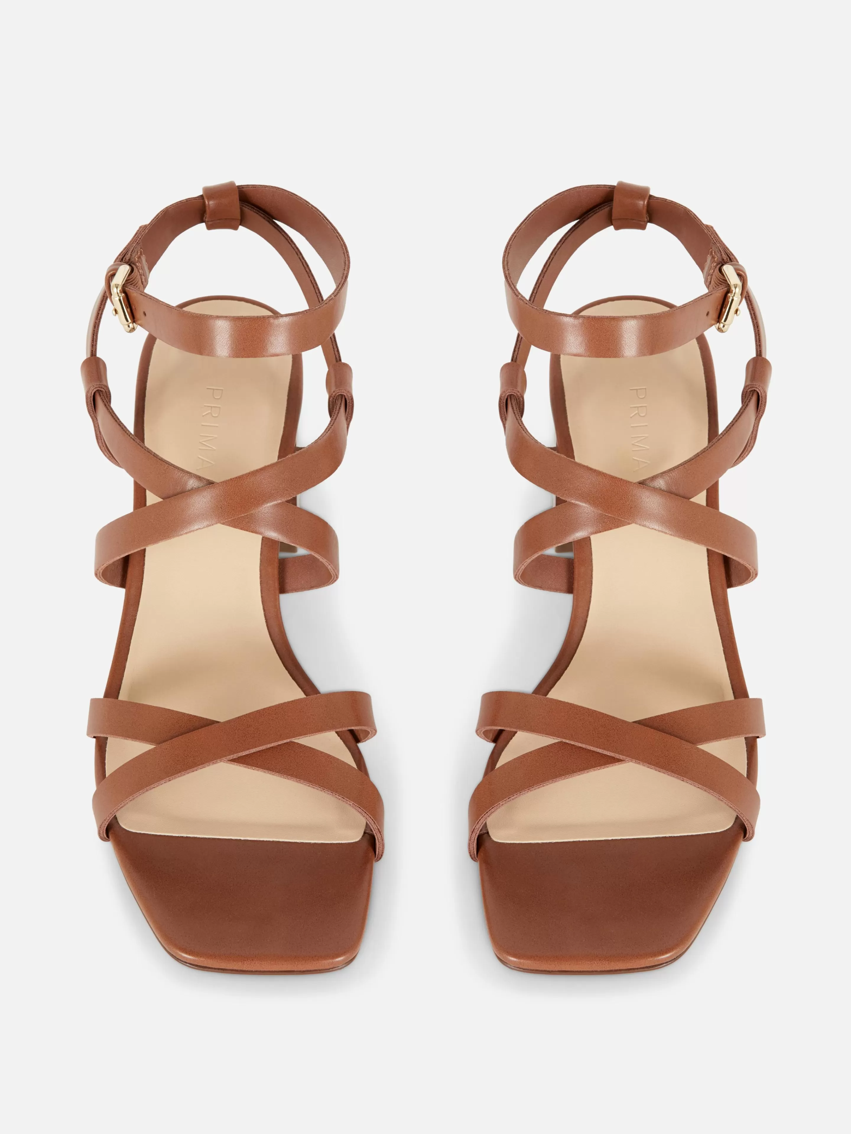 Primark Heels | Sandalen Mit überkreuzten Riemchen Und Blockabsatz Braun