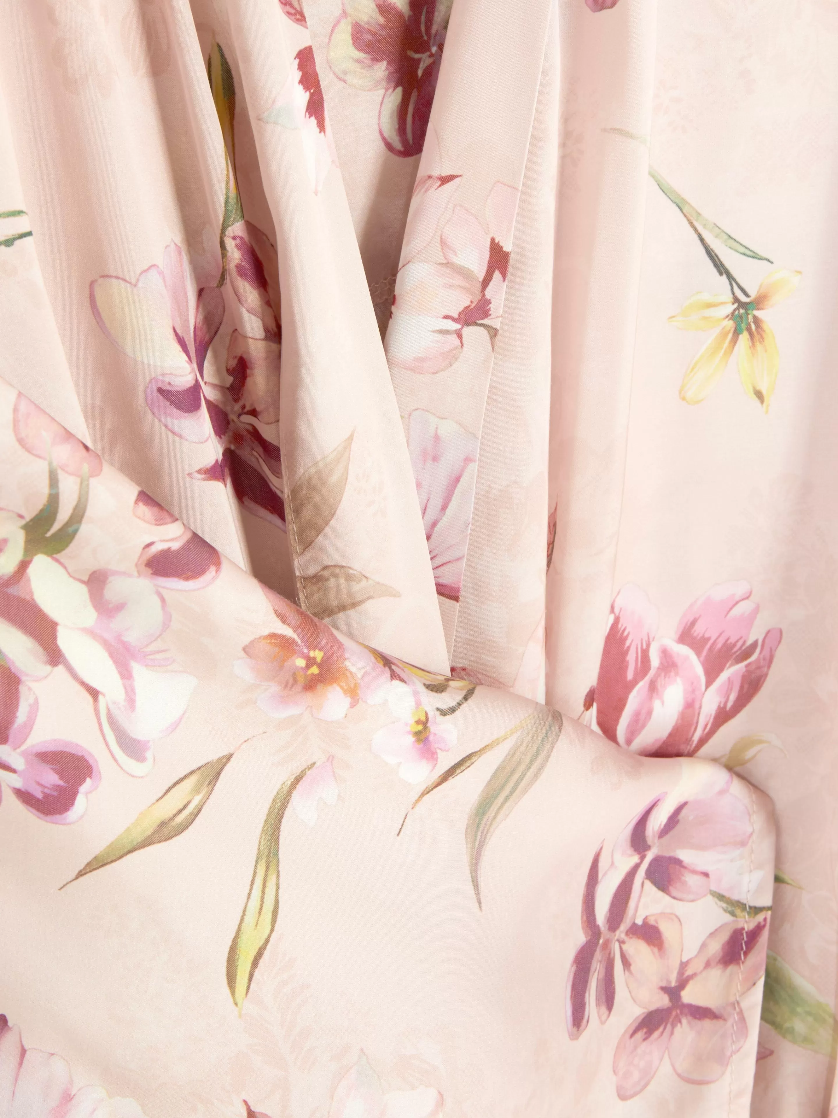 Primark Bademäntel | Satin-Bademantel Mit Blumenmuster Rosa