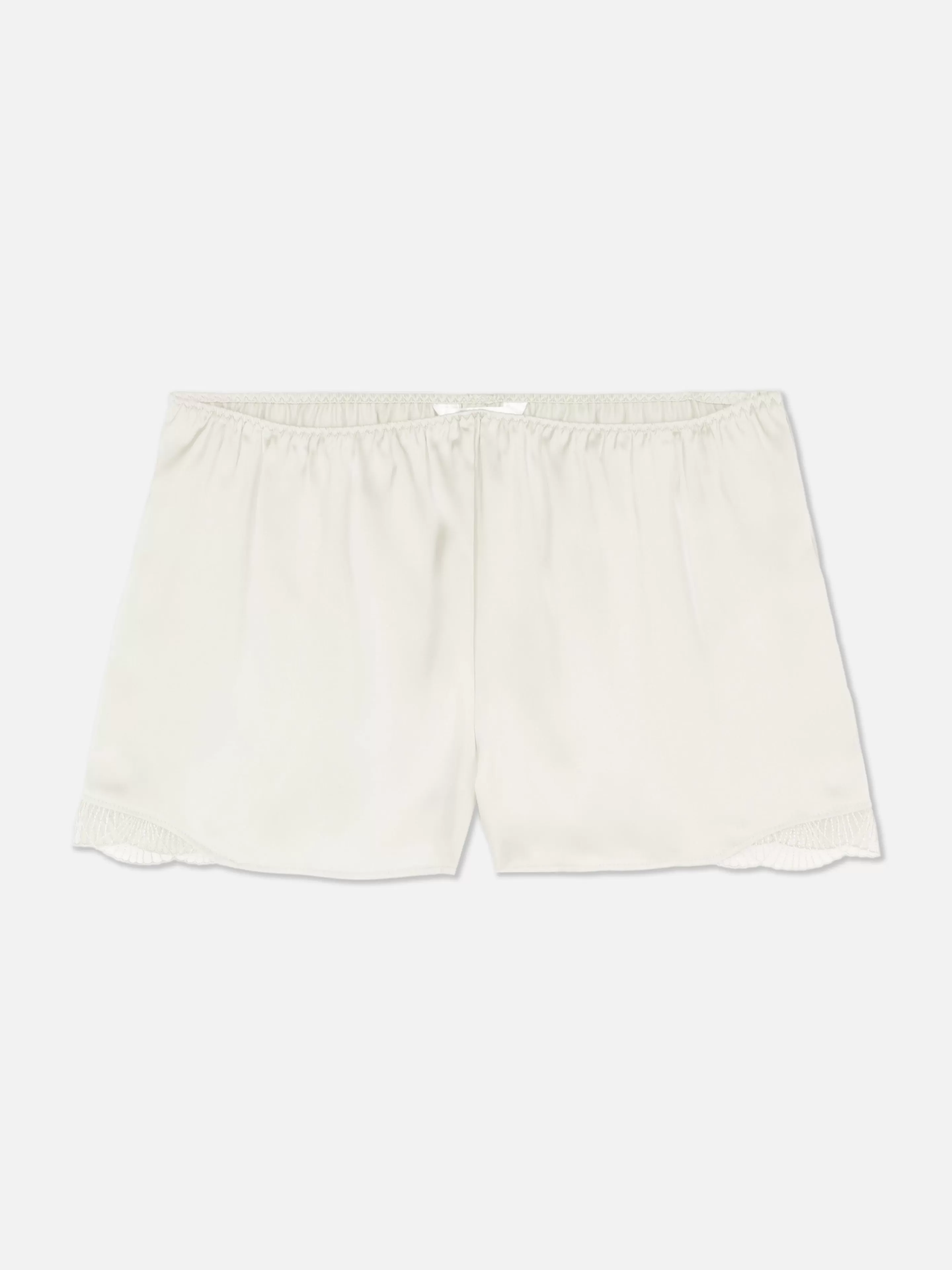 Primark Schlafanzughosen | Schlafanzug-Shorts Aus Satin Mit Spitzenbesatz Elfenbeinfarben