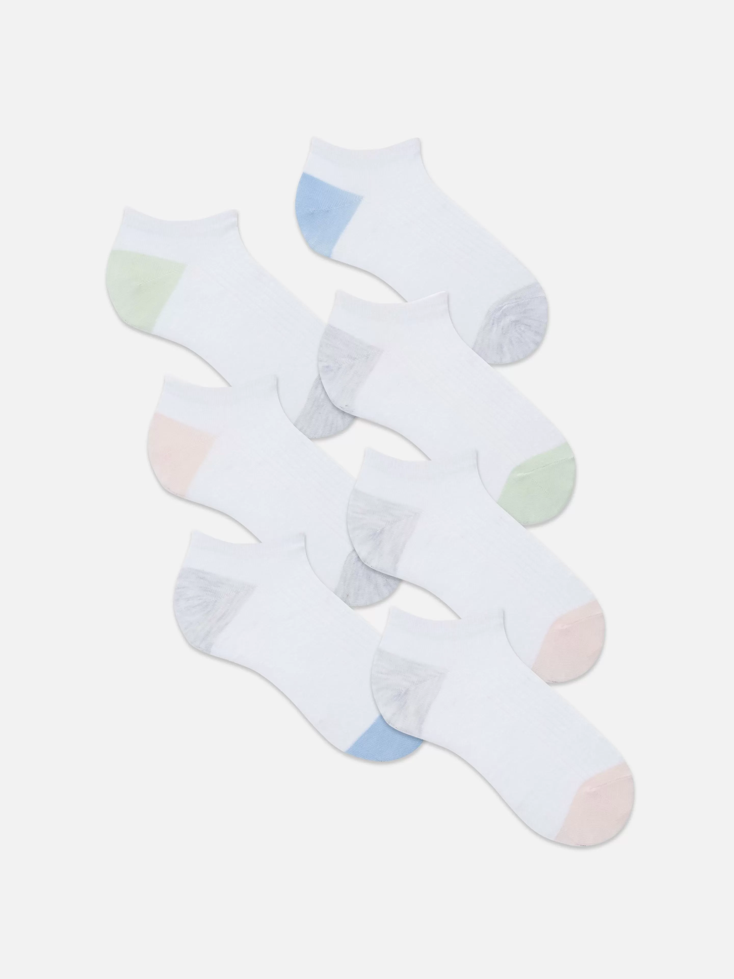 Primark Socken | Söckchen Mit Kontrasteinsatz, 7er-Pack Weiß