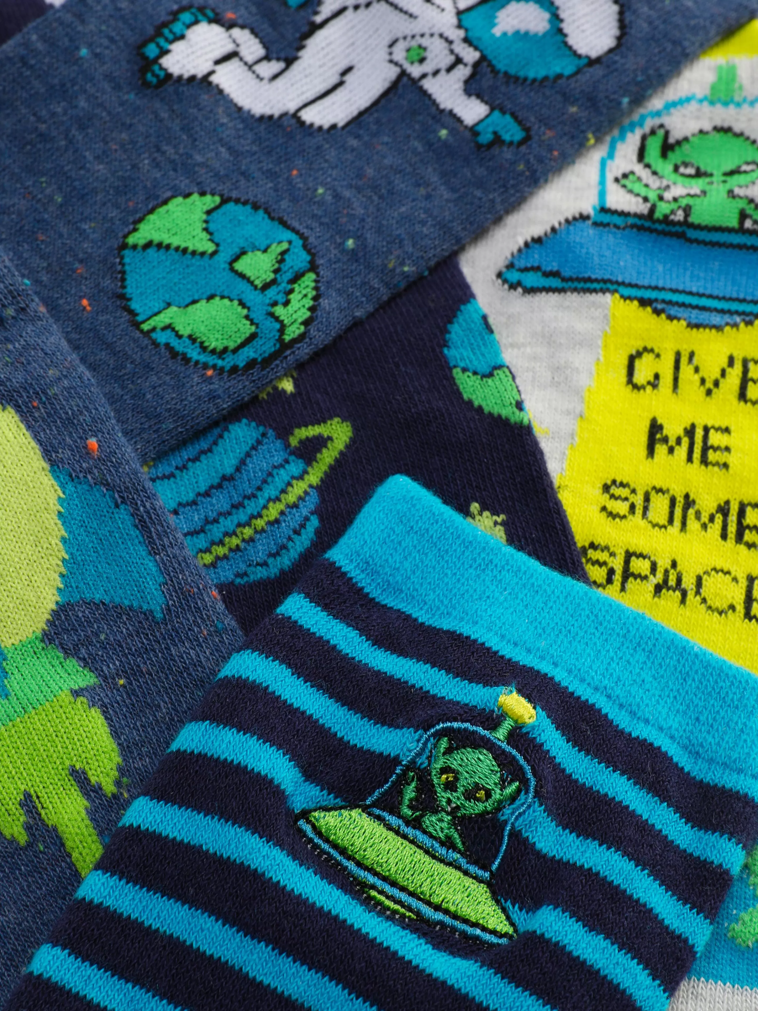 Primark Socken | Söckchen Mit Weltraumgrafik, 5er-Pack Marineblau